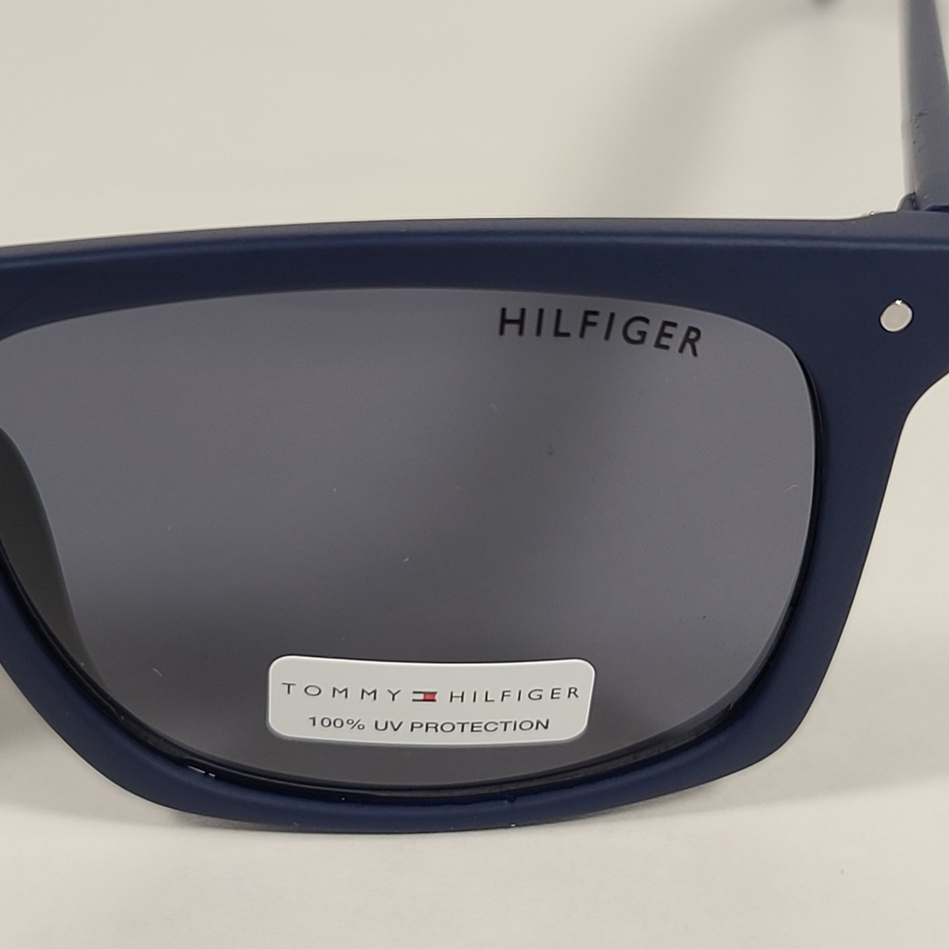 Tommy Hilfiger Hedwig Square Sunglasses Matte Dark Navy Blue Gray Lens HEDWIG MP OM536 - Sunglasses