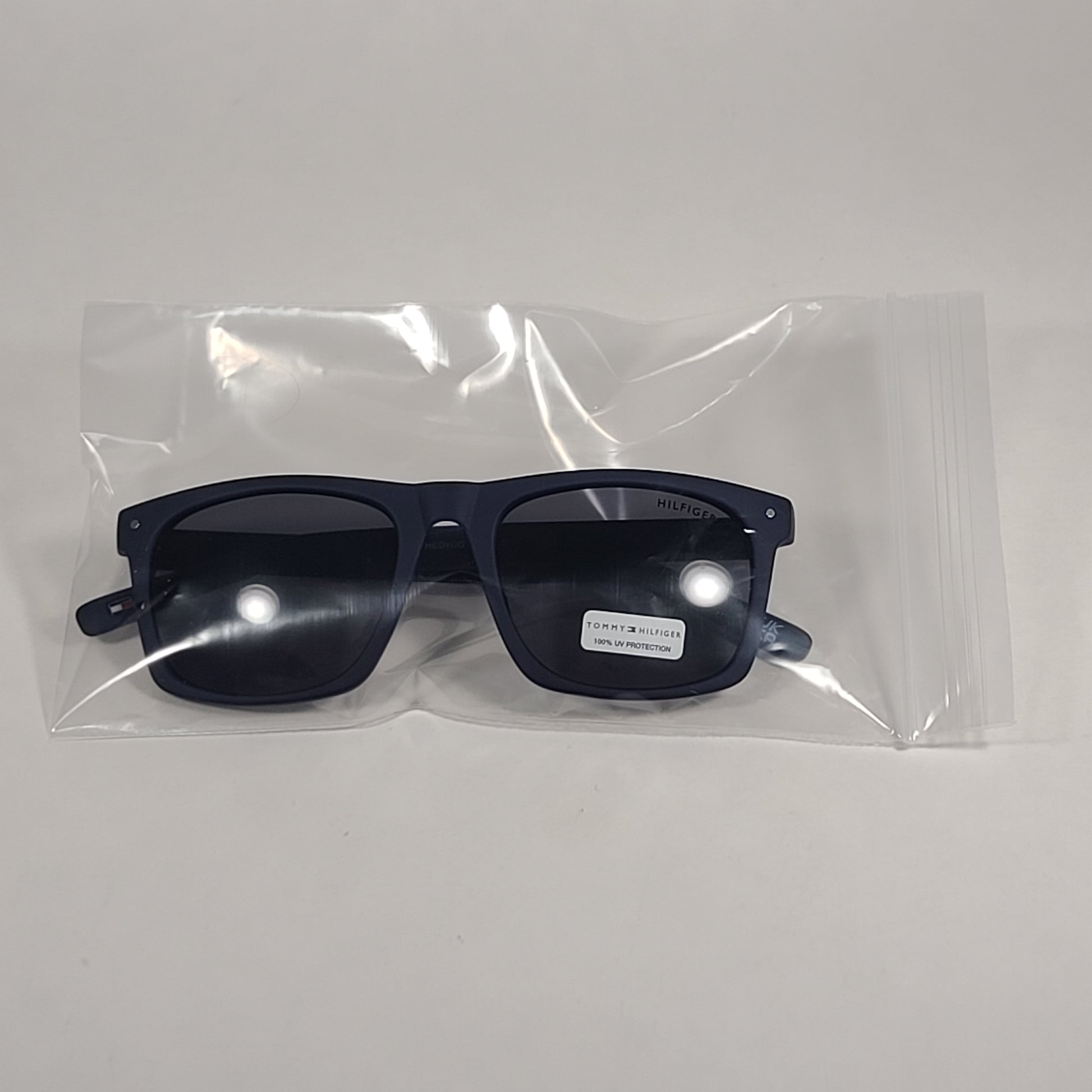 Tommy Hilfiger Hedwig Square Sunglasses Matte Dark Navy Blue Gray Lens HEDWIG MP OM536 - Sunglasses