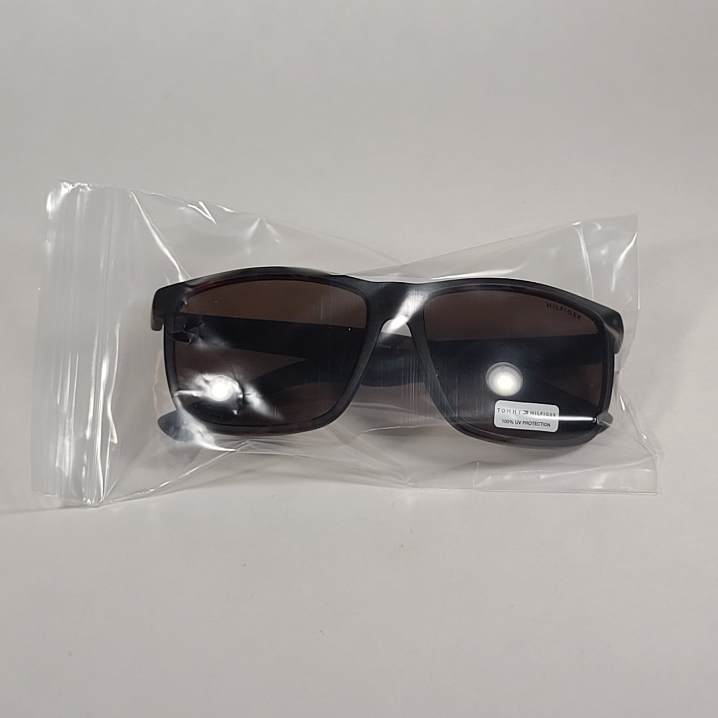 Tommy Hilfiger Parker Square Sunglasses Brown Tortoise Havana Brown Lens PARKER MP OM561 - Sunglasses