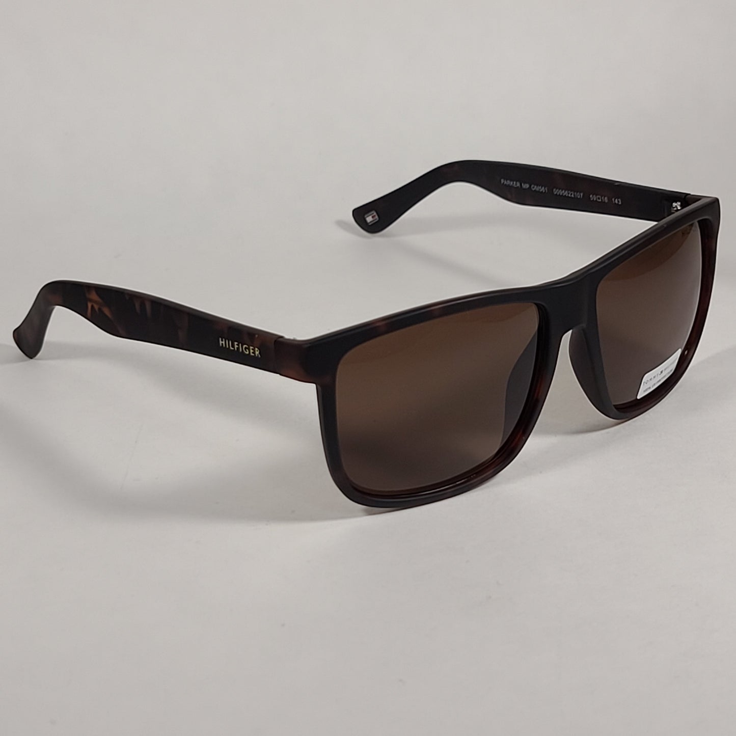 Tommy Hilfiger Parker Square Sunglasses Brown Tortoise Havana Brown Lens PARKER MP OM561 - Sunglasses