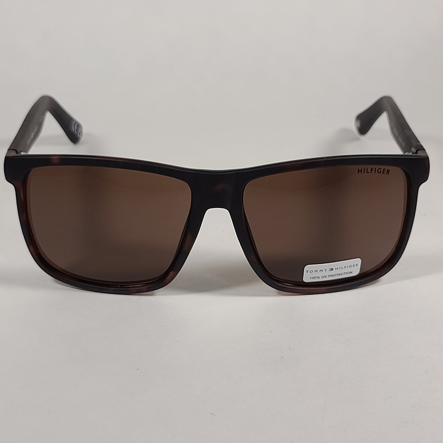 Tommy Hilfiger Parker Square Sunglasses Brown Tortoise Havana Brown Lens PARKER MP OM561 - Sunglasses