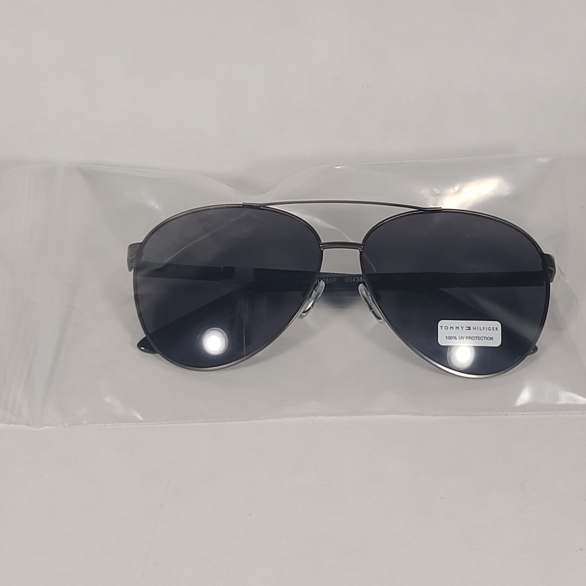 Tommy Hilfiger Lucas Aviator Pilot Sunglasses Gunmetal Black Frame Gray Tinted Lens LUCAS MM OU565P - Sunglasses