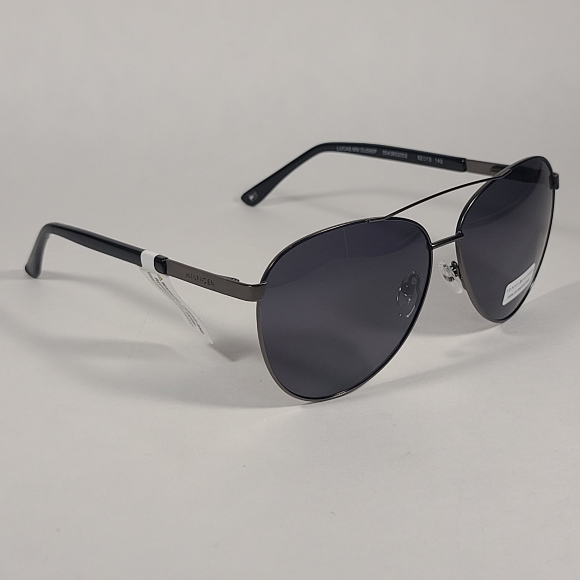 Tommy Hilfiger Lucas Aviator Pilot Sunglasses Gunmetal Black Frame Gray Tinted Lens LUCAS MM OU565P - Sunglasses