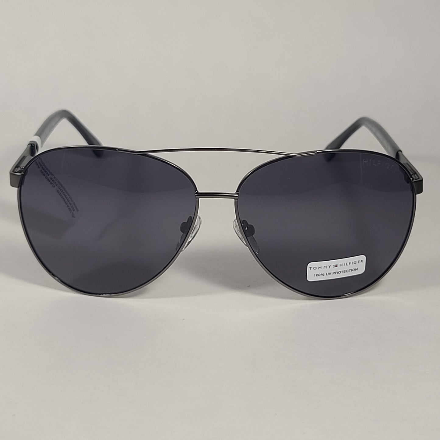 Tommy Hilfiger Lucas Aviator Pilot Sunglasses Gunmetal Black Frame Gray Tinted Lens LUCAS MM OU565P - Sunglasses