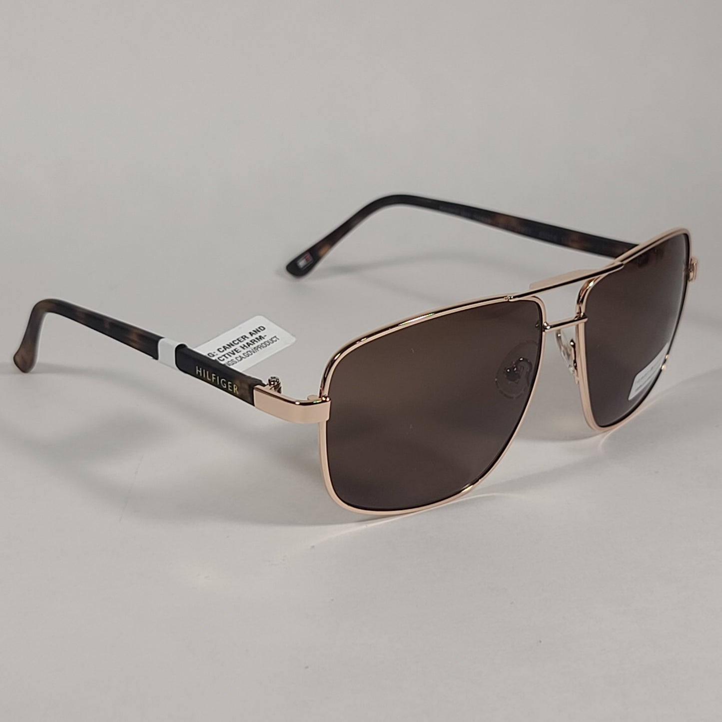 Tommy Hilfiger Percy Navigator Sunglasses Gold Brown Tortoise Frame Brown Lens PERCY MM OM528 - Sunglasses