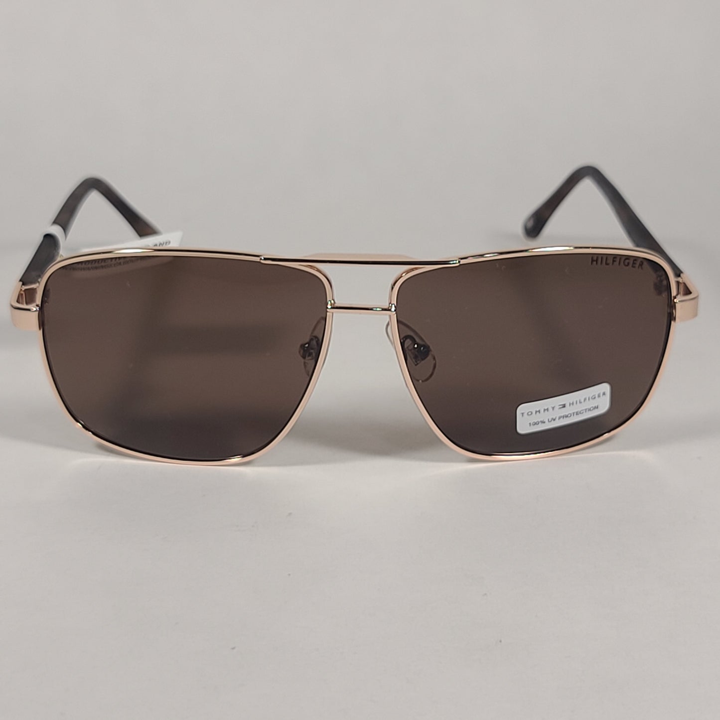 Tommy Hilfiger Percy Navigator Sunglasses Gold Brown Tortoise Frame Brown Lens PERCY MM OM528 - Sunglasses