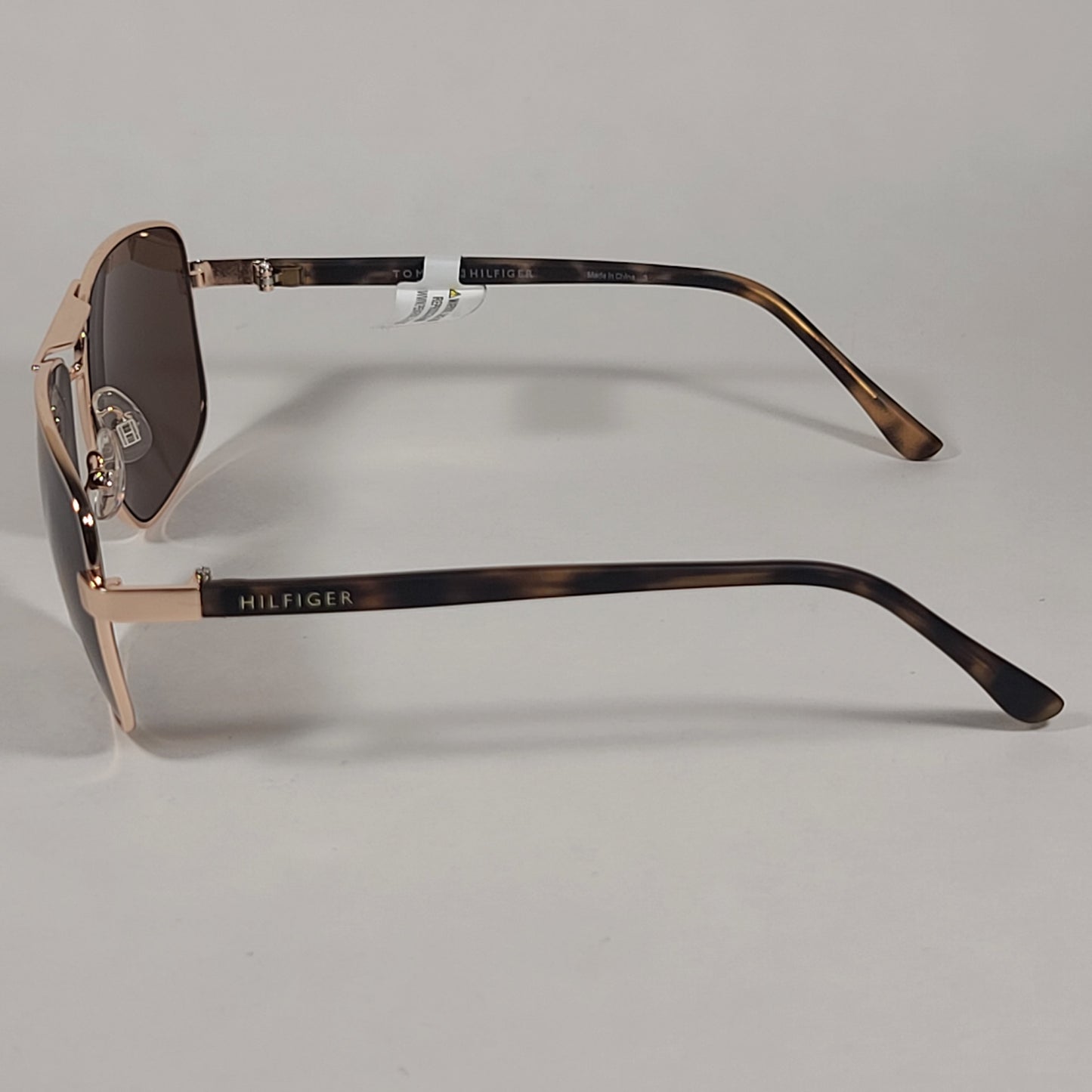 Tommy Hilfiger Percy Navigator Sunglasses Gold Brown Tortoise Frame Brown Lens PERCY MM OM528 - Sunglasses