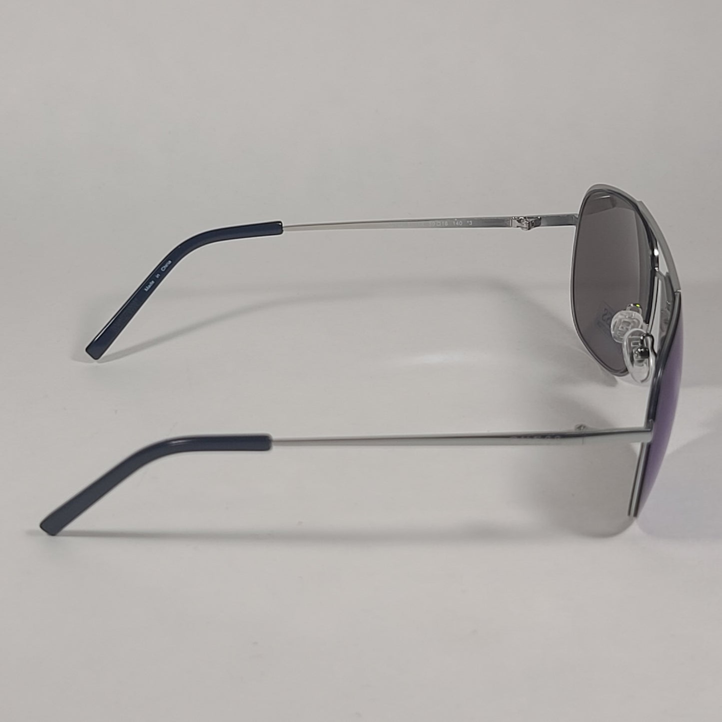 Guess Aviator Sunglasses GF0196 11X Silver Metal Frame Blue Mirror Lens Men’s