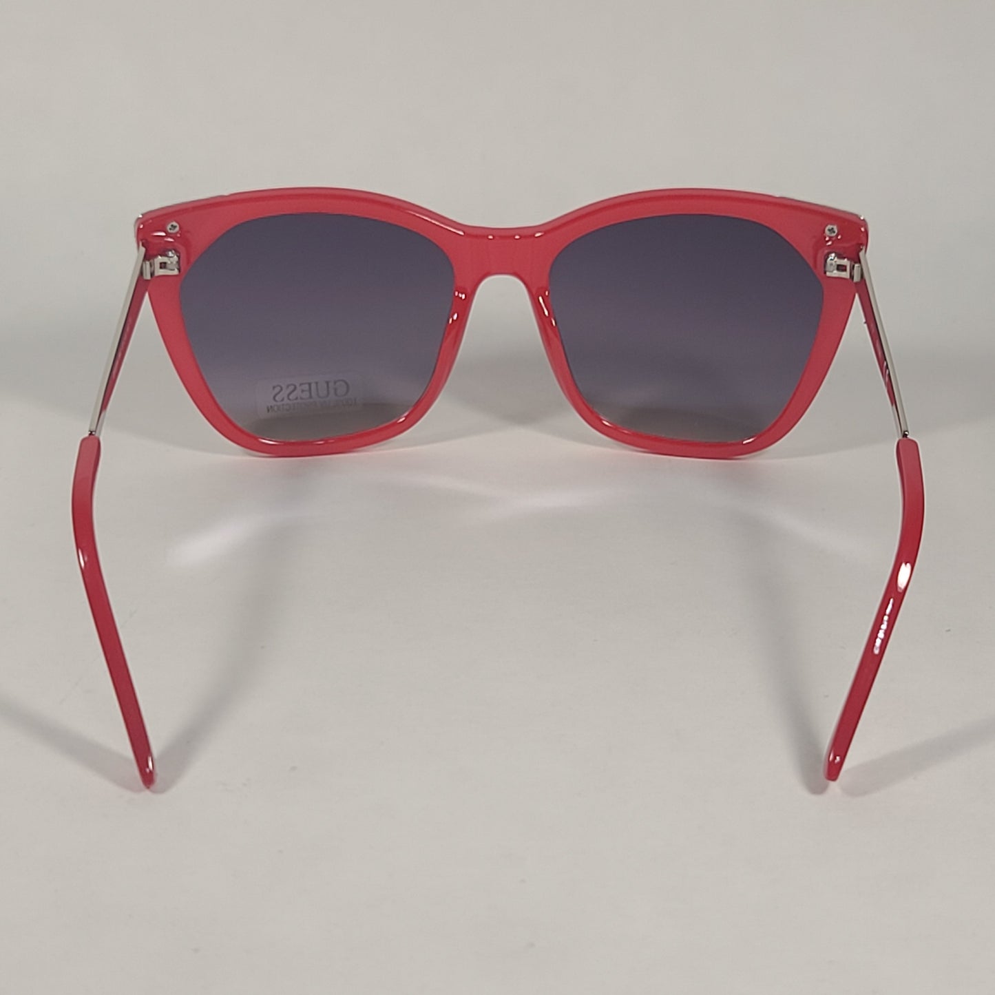 Guess Cat Eye Sunglasses Shiny Red Frame Gray Mirror Lens GF0354 66C - Sunglasses