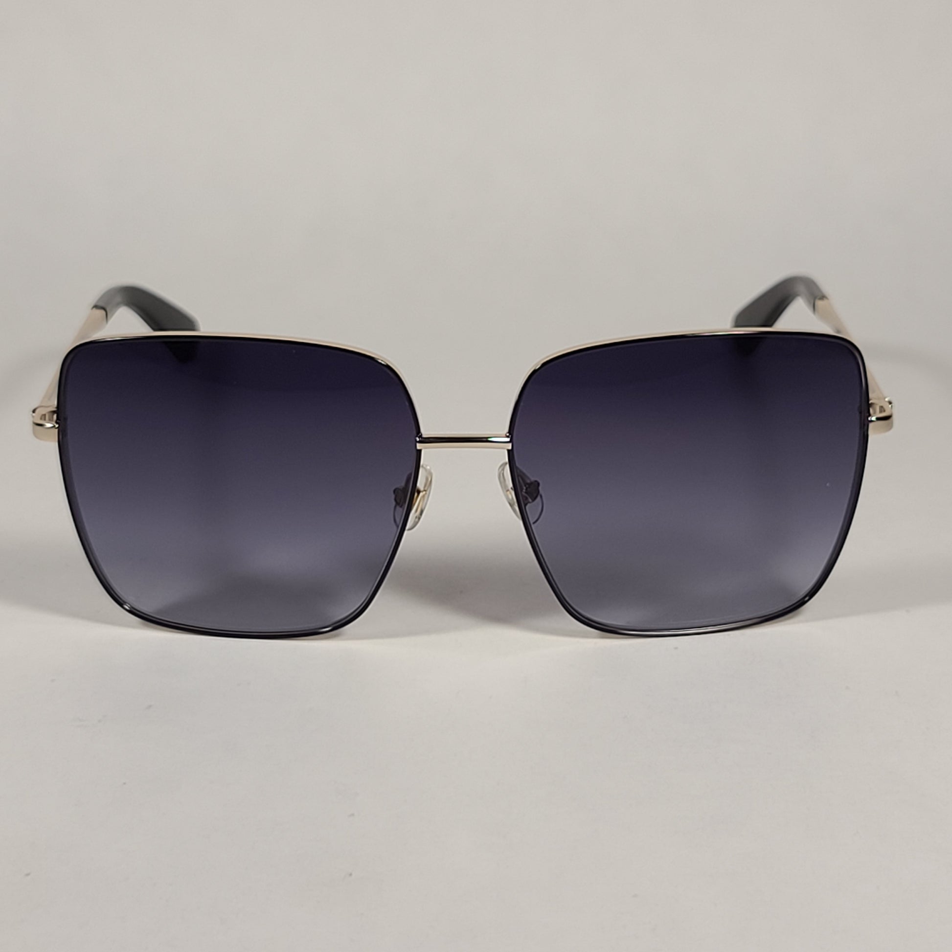 Kate Spade Fenton Square Sunglasses Gold Black Frame Gray Gradient Lens FENTON/S 8079O - Sunglasses