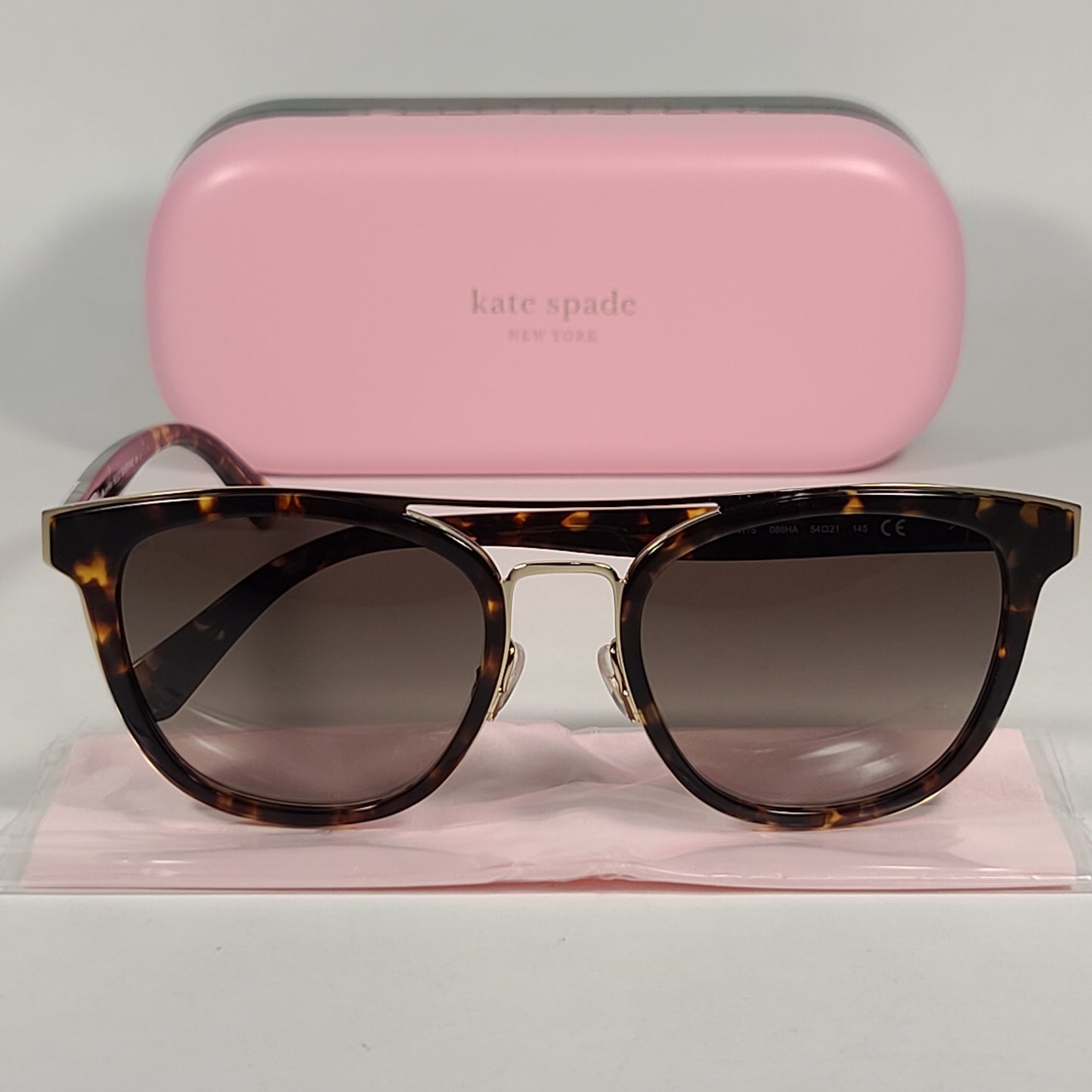 Kate Spade JALICIA/F/S 086HAFull Rim Sunglasses Dark Havana Brown And Gold Frame Brown Gradient Lenses - Sunglasses