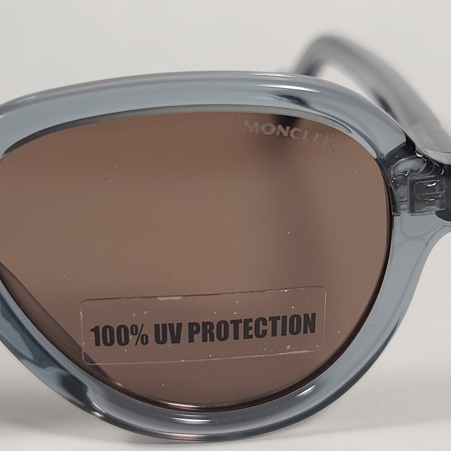 Moncler Aviator Sunglasses Blue Gray Crystal Frame Brown Lens ML0043 90J - Sunglasses