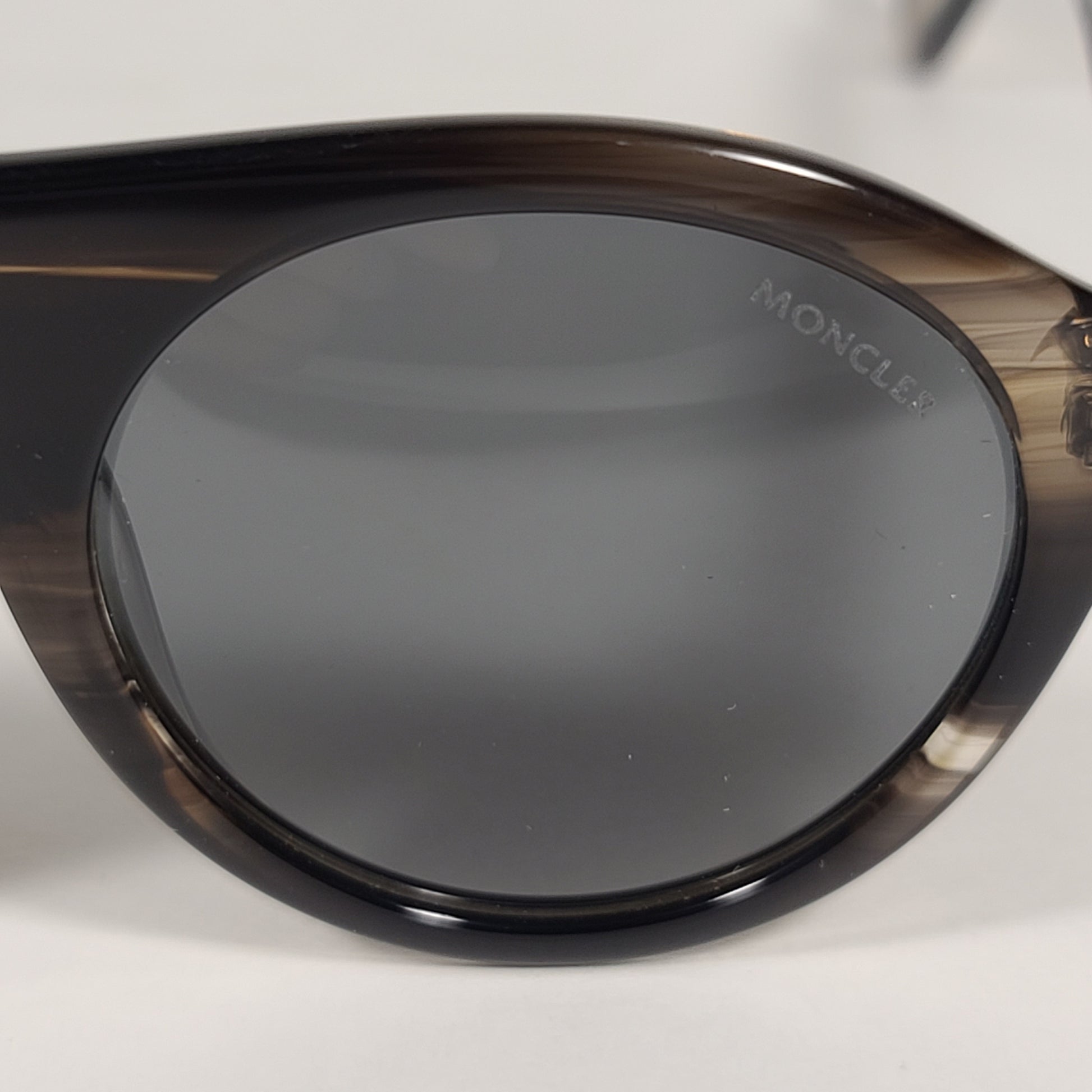 Moncler Round Pilot Sunglasses Dark Brown Frame Gray Lens ML0039 96A - Sunglasses