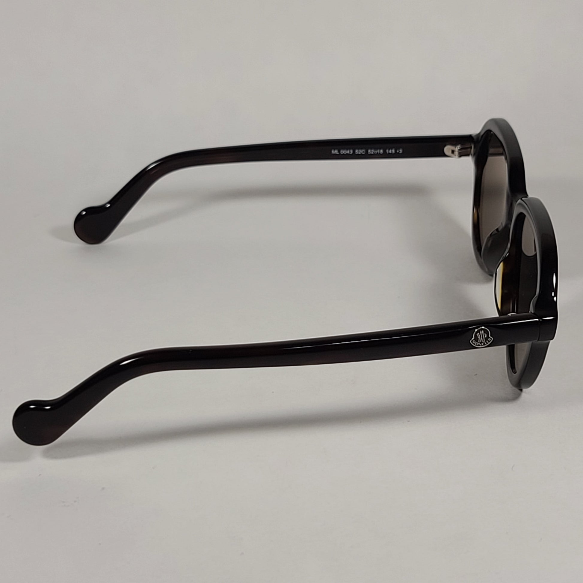 Moncler Aviator Sunglasses Dark Havana Brown Frame Gold Tint Lens ML0043 52C - Sunglasses