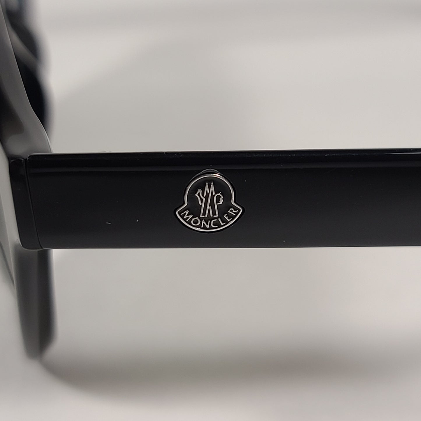 Moncler Round Pilot Sunglasses Shiny Black Frame Green Lens ML0039 01N - Sunglasses