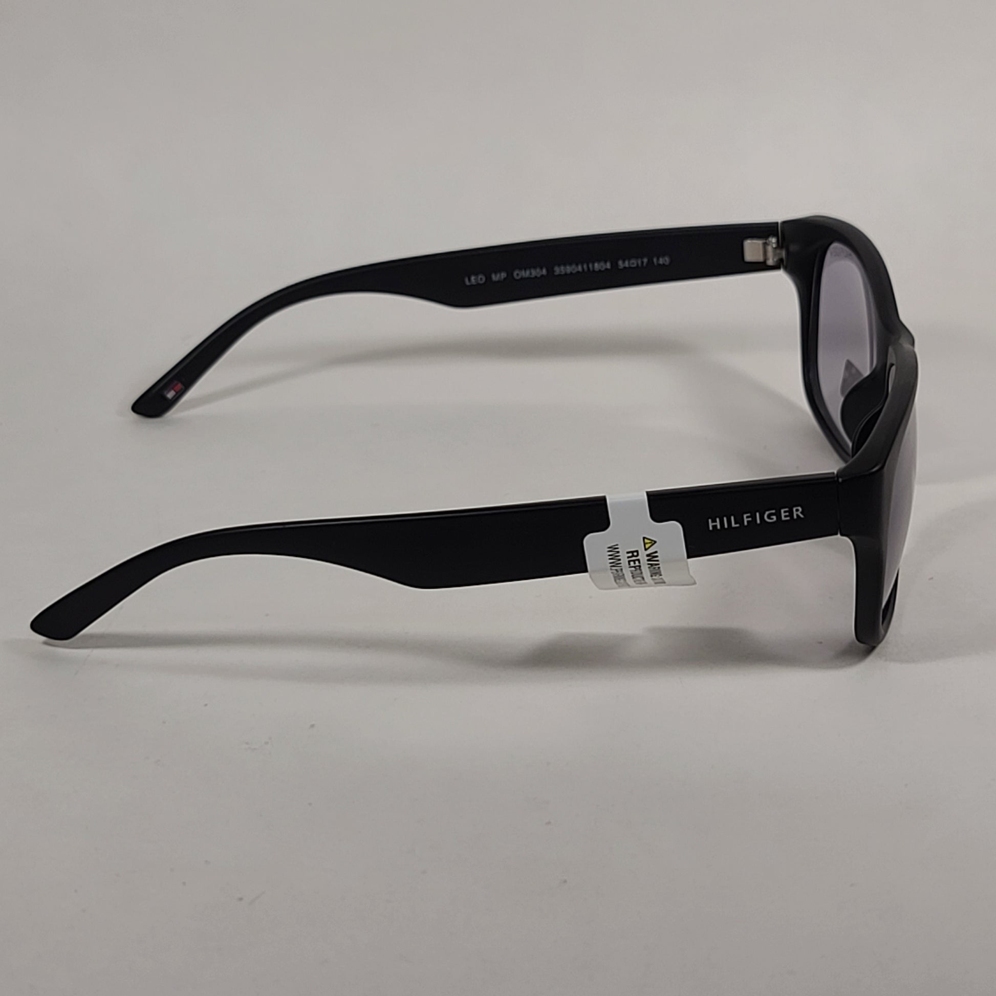 Tommy Hilfiger Leo Square Sunglasses Matte Black Frame Light Gray Lens LEO MP OM304 - Sunglasses