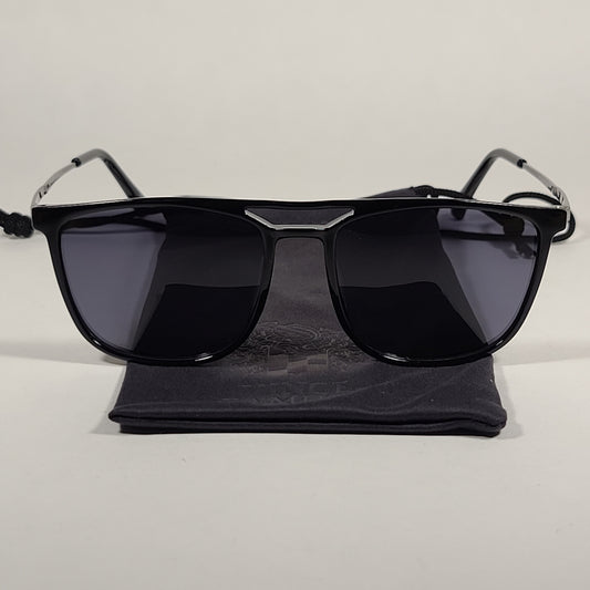 Vince Camuto Rectangle Sunglasses Black And Gunmetal Frame Gray Tinted Lens VM620 OX - Sunglasses