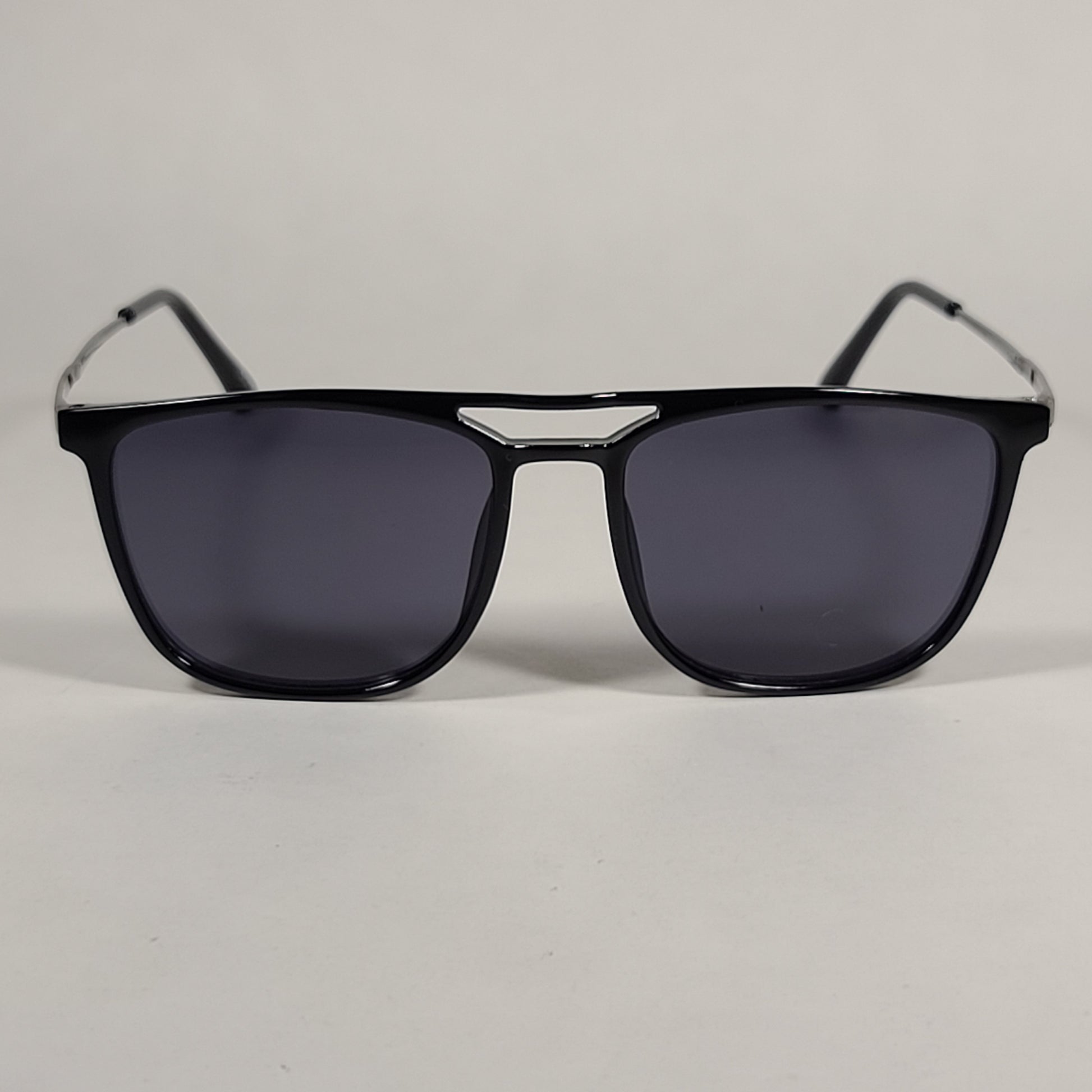 Vince Camuto Rectangle Sunglasses Black And Gunmetal Frame Gray Tinted Lens VM620 OX - Sunglasses