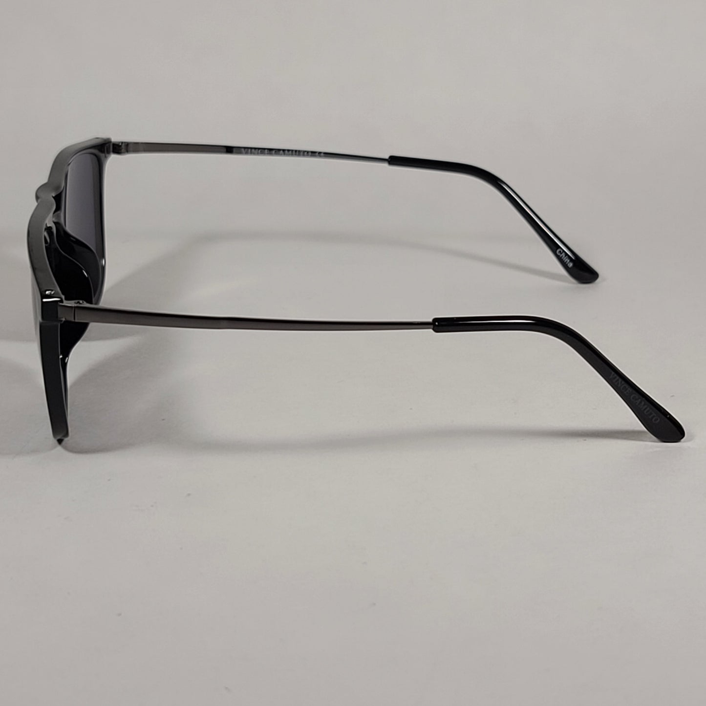 Vince Camuto Rectangle Sunglasses Black And Gunmetal Frame Gray Tinted Lens VM620 OX - Sunglasses