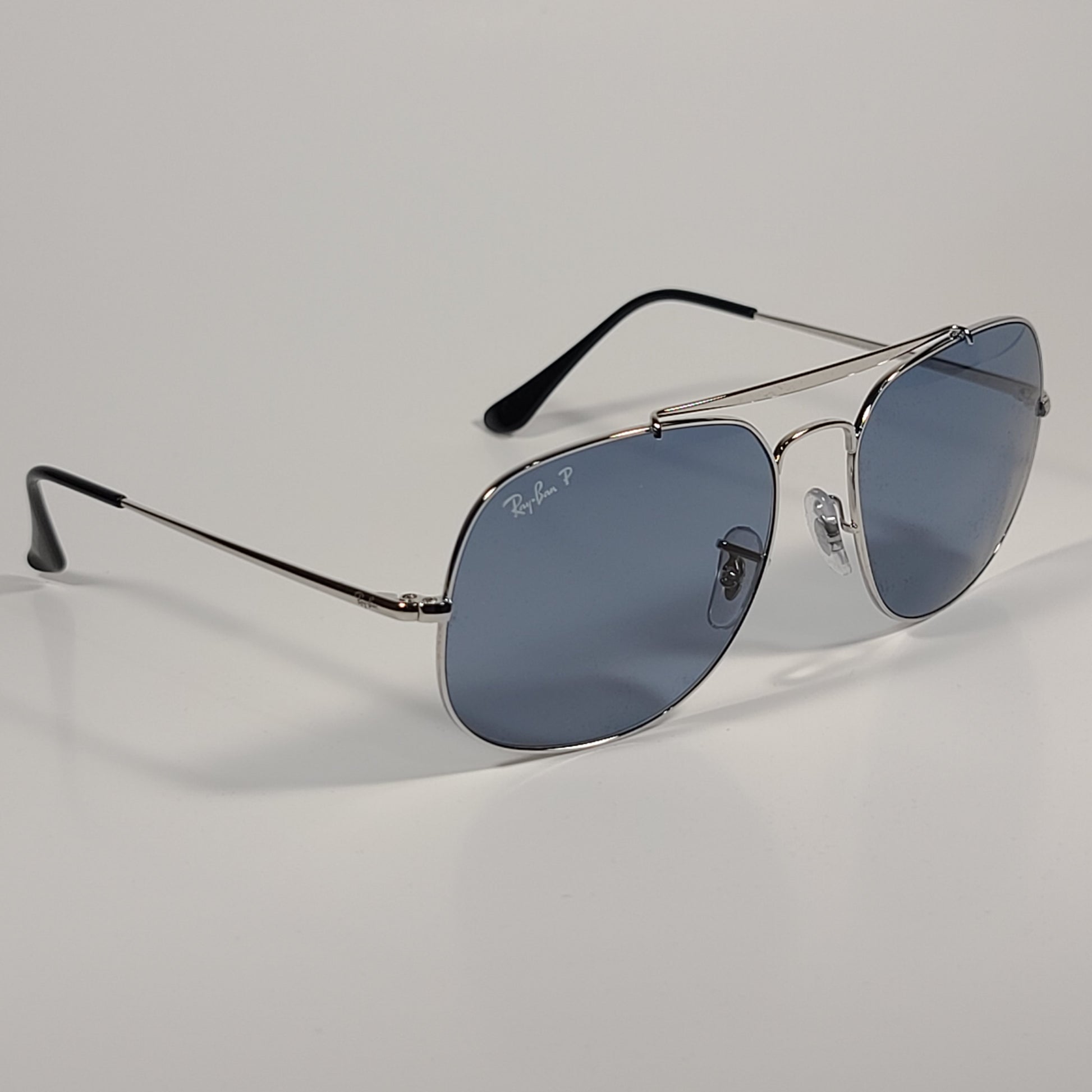 Ray-Ban The General Polarized Aviator Sunglasses Silver Frame Gray Lens RB3561 003/52 - Sunglasses