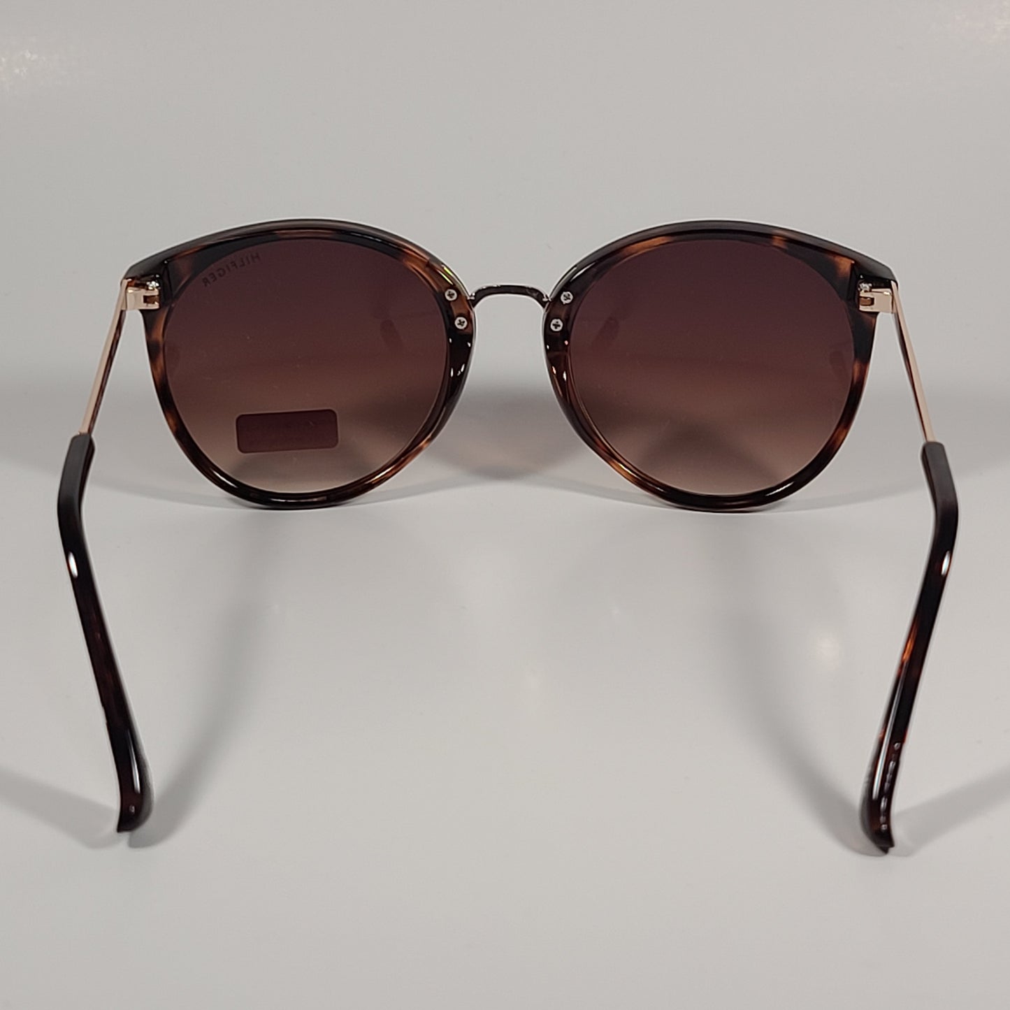 Tommy Hilfiger Tru Round Cat Eye Sunglasses Brown Tortoise Gold Frame Brown Gradient Lens TRU WP OL463 - Sunglasses