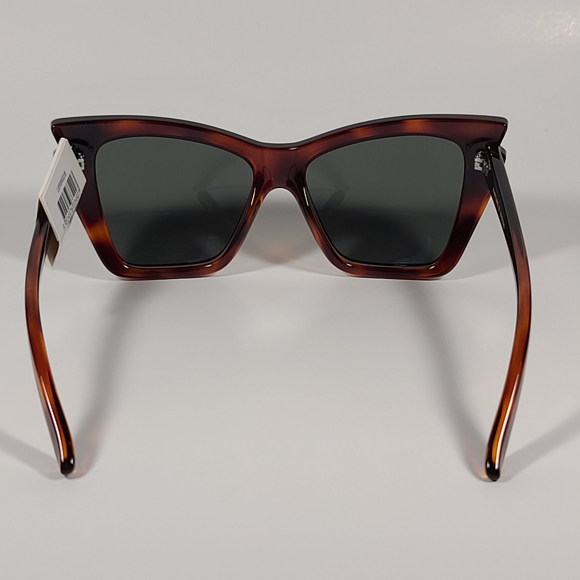 Le Specs Rapture Cat Eye Sunglasses Toffee Tortoise Frame Green Gray Solid Lens LSP2002216 - Sunglasses