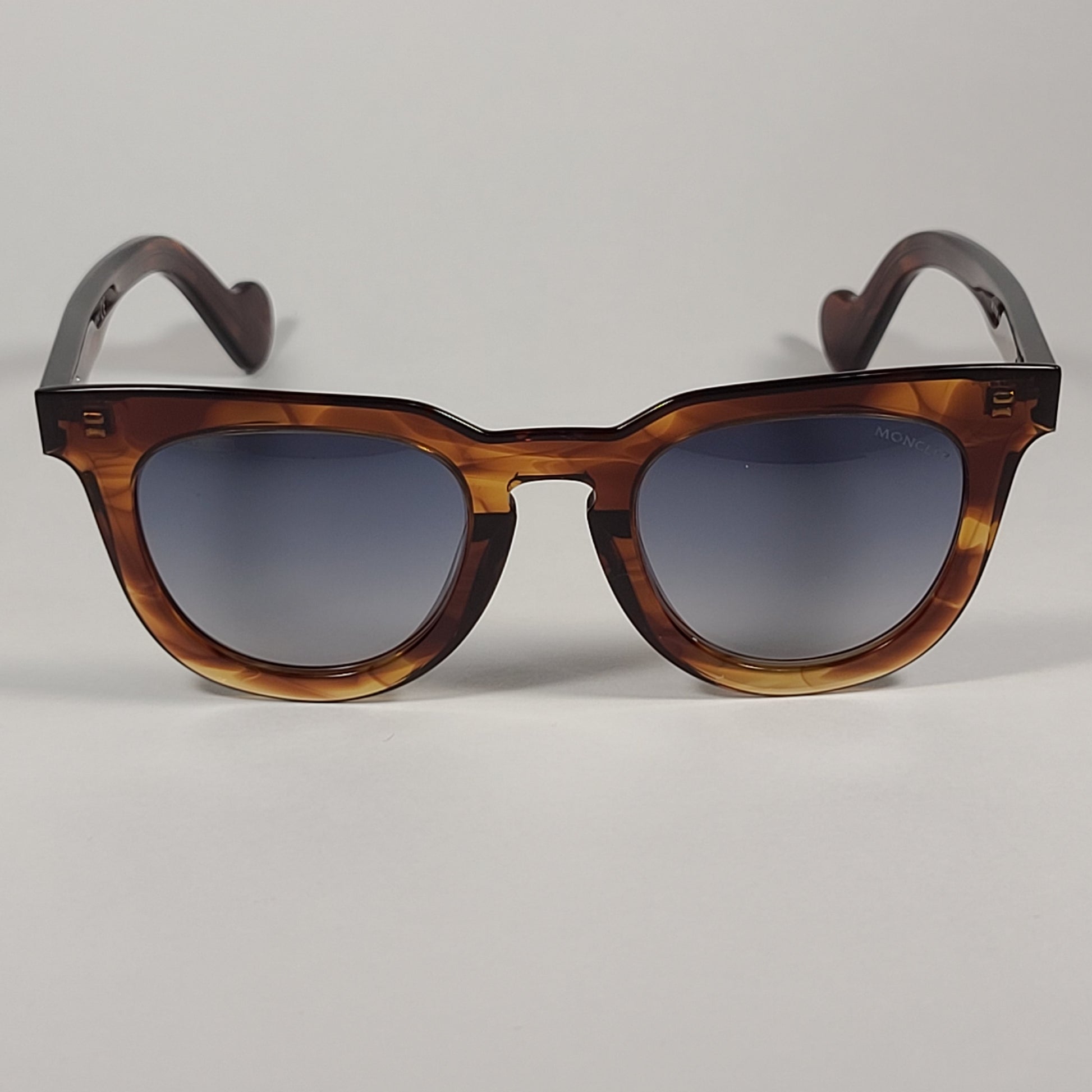 Moncler Club Sunglasses Brown Havana Frame Gray Gradient Lens ML0008 45C - Sunglasses