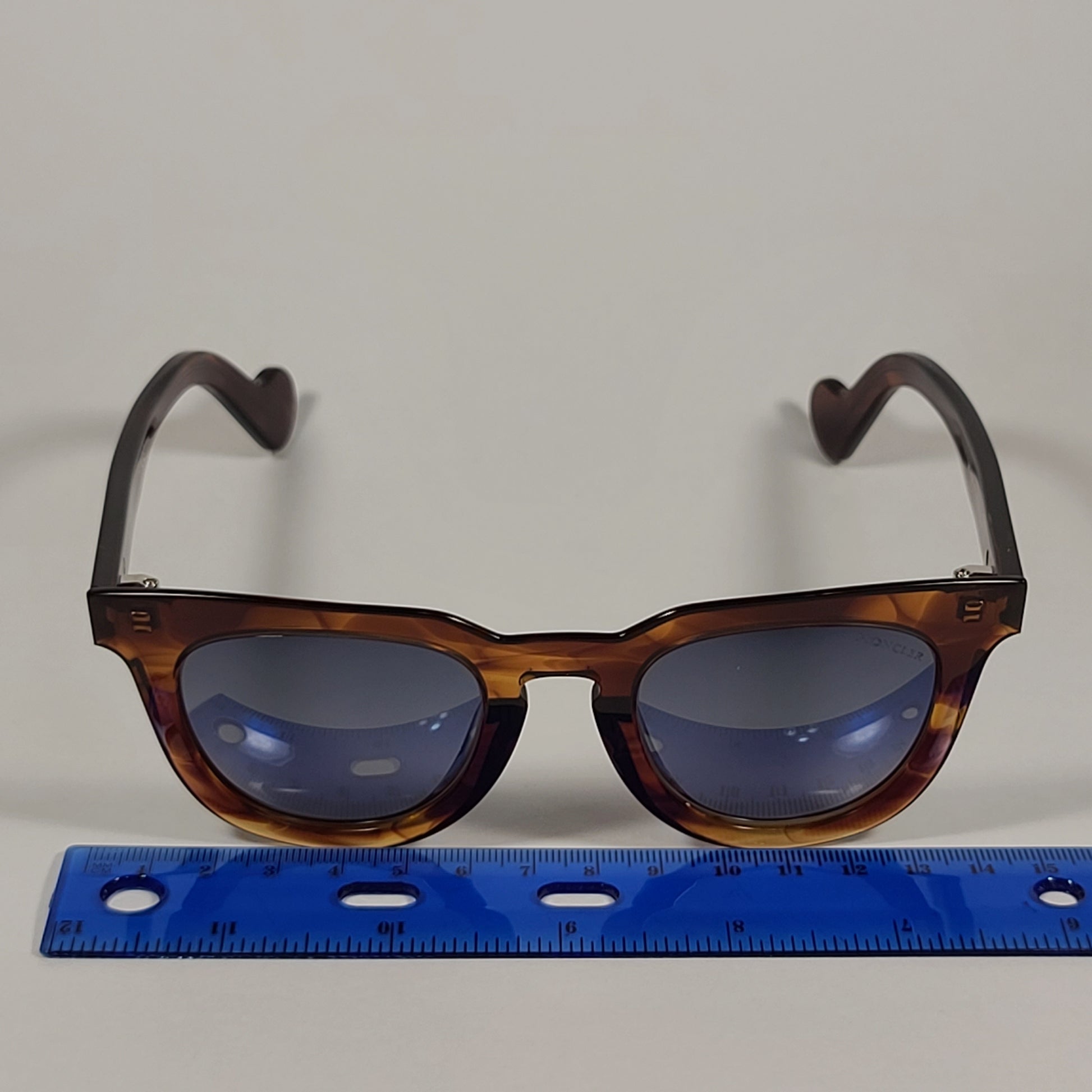 Moncler Club Sunglasses Brown Havana Frame Gray Gradient Lens ML0008 45C - Sunglasses