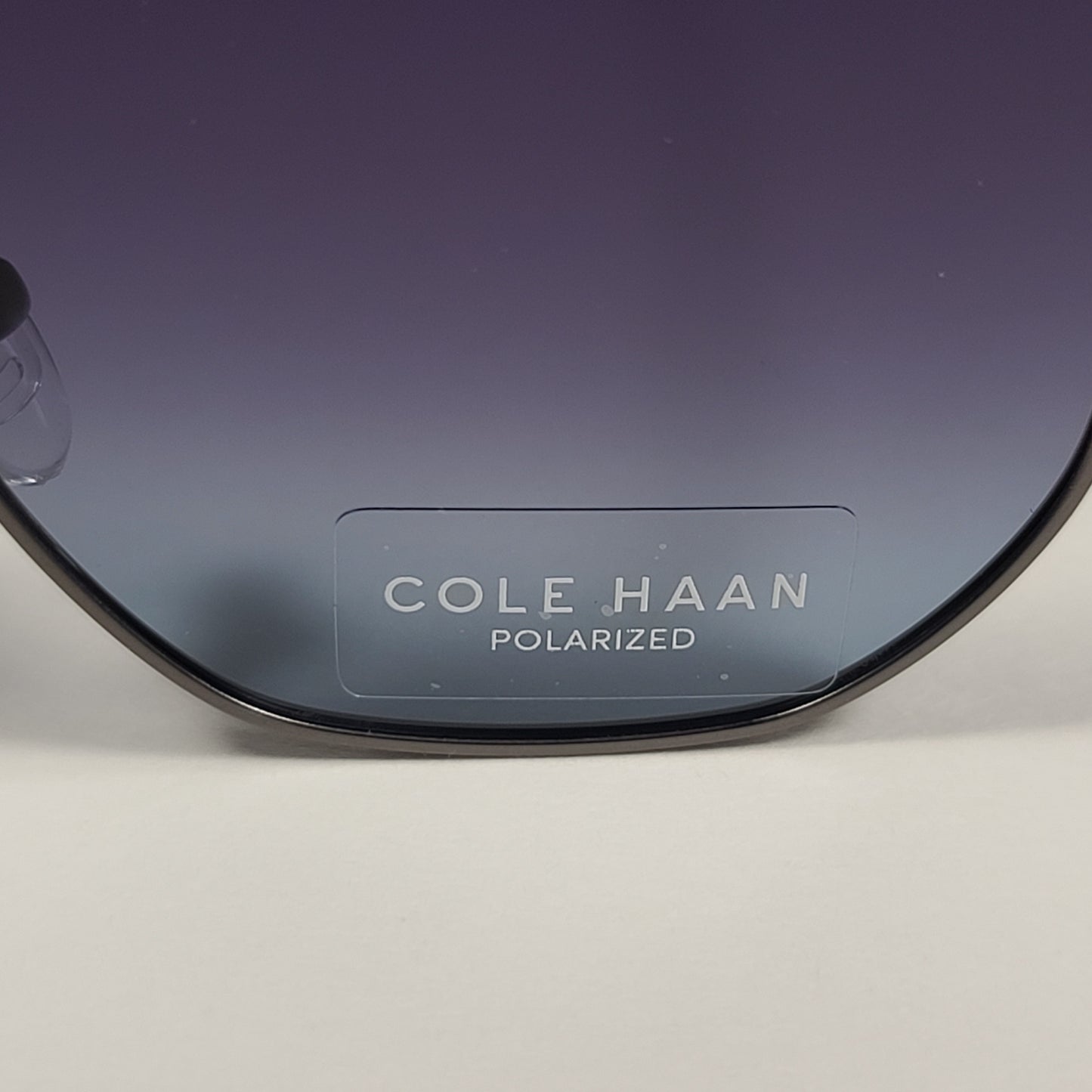 Cole Haan CH8501 033 Polarized Hexagon Sunglasses Gunmetal Frame Blue Gray Gradient Lens - Sunglasses