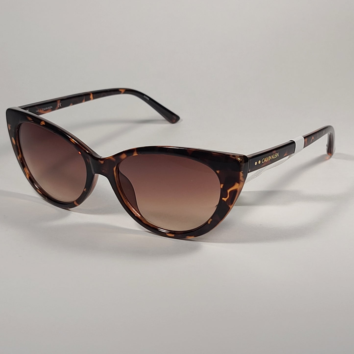 Calvin Klein Cat Eye Sunglasses CK20515S 235 Brown Tortoise Frame Brown Gradient Lens - Sunglasses