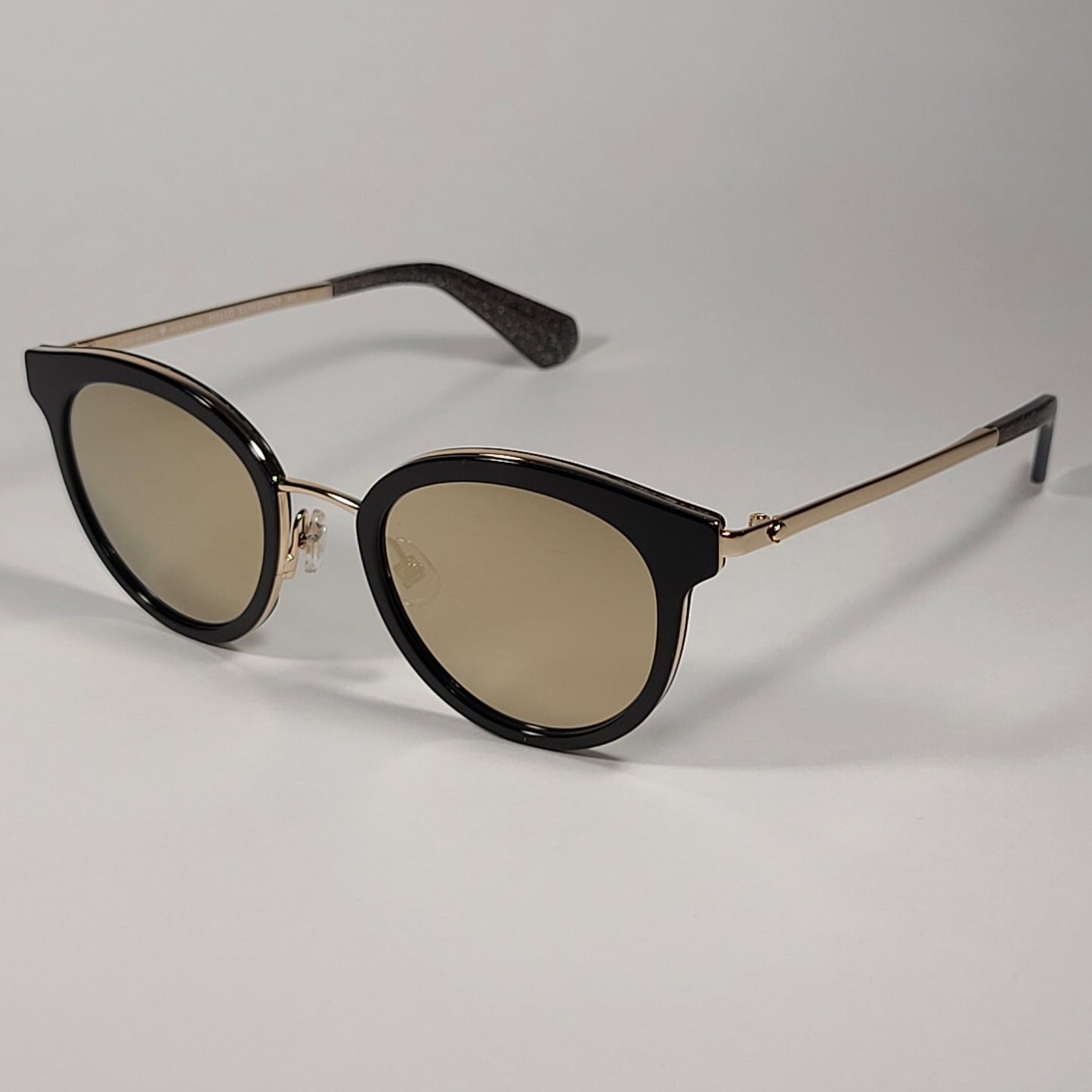 Kate Spade LISANNE/F/S 807UE Round Sunglasses Gold Black Glitter Frame Gold Mirror Lens - Sunglasses