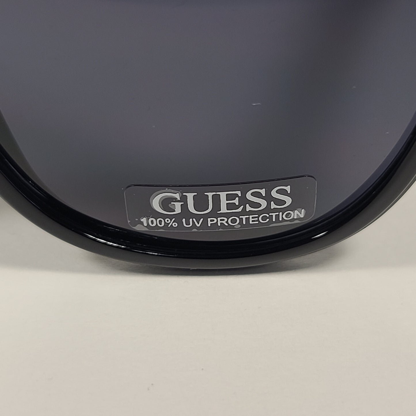 Guess Designer Sunglasses Rhinestone Temples Shiny Black Frame Gray Lens GF0296 01A - Sunglasses