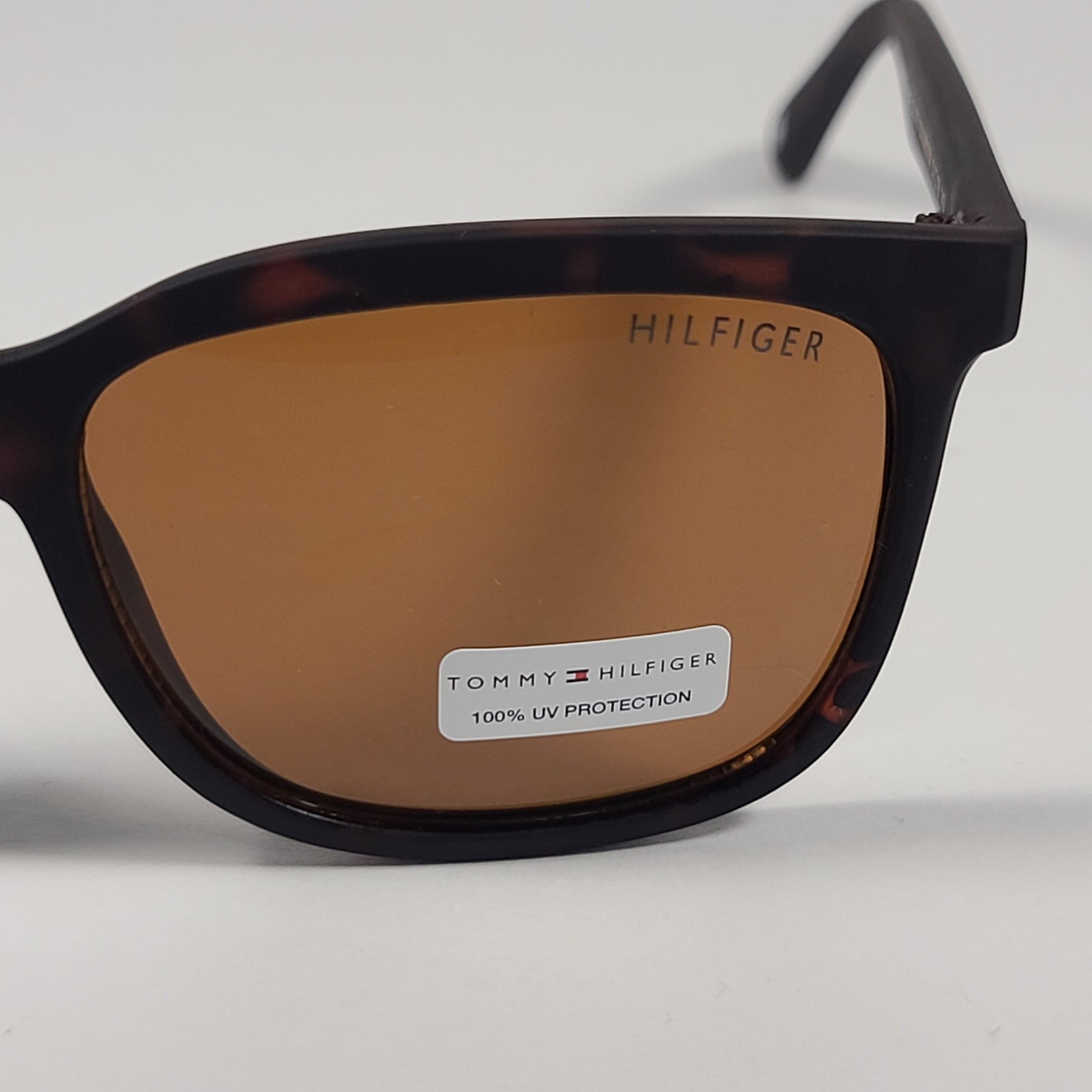 Tommy Hilfiger Captain Square Sunglasses Brown Matte Tortoise Frame Brown Lens CAPTAIN MP OU570 - Sunglasses