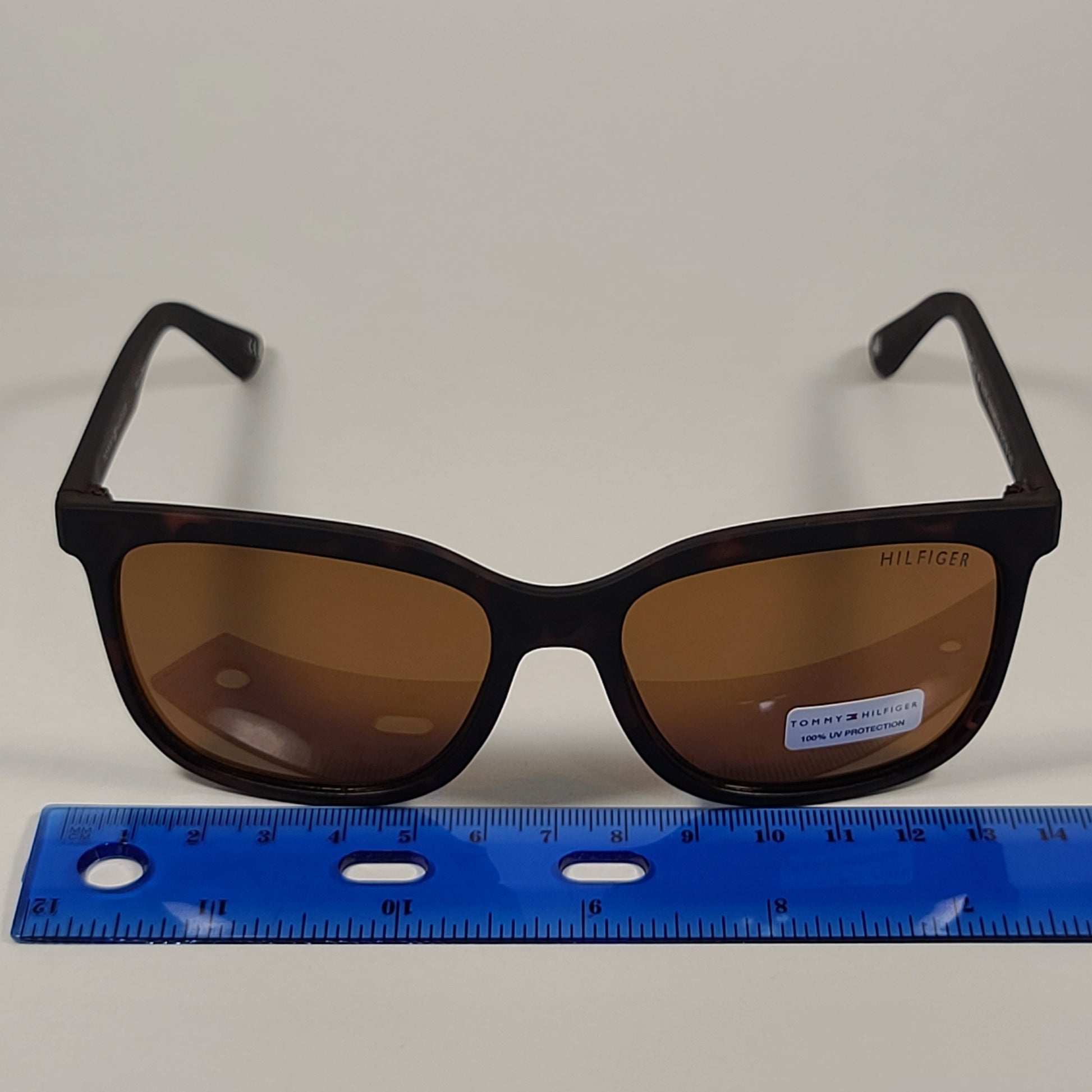 Tommy Hilfiger Captain Square Sunglasses Brown Matte Tortoise Frame Brown Lens CAPTAIN MP OU570 - Sunglasses