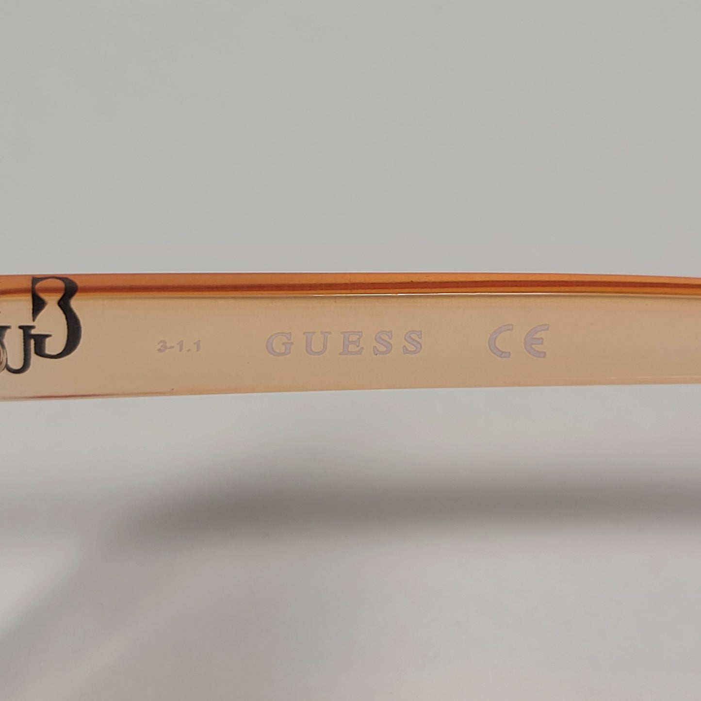 Guess Oversized Sunglasses Orange Crystal Frame Brown Gradient Lens GF0390 72T - Sunglasses