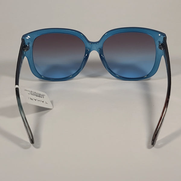 Tahari Oversize Square Sunglasses Blue Tortoise Blue Gradient Lens TH857 Blts