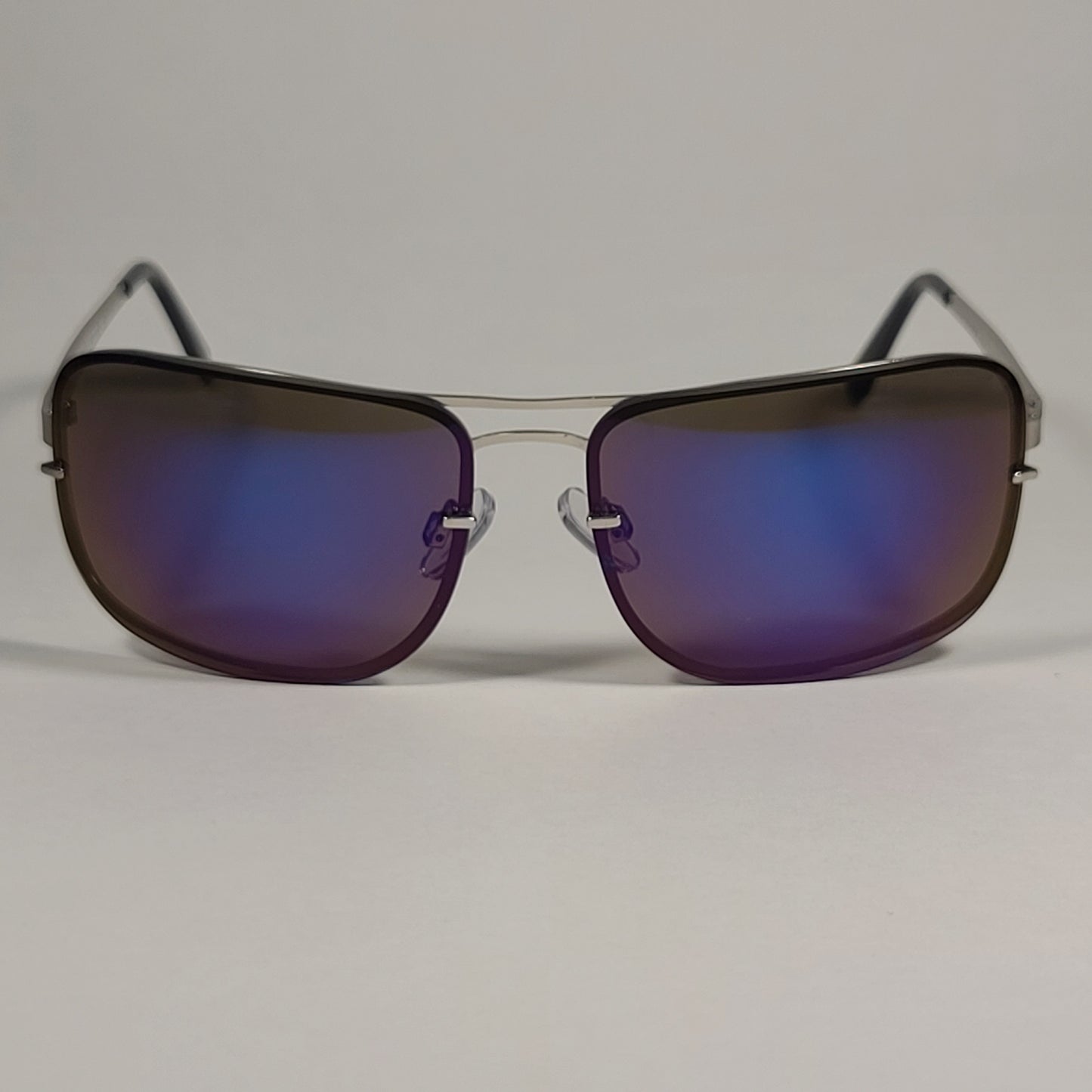 Vince Camuto Rimless Navigator Sunglasses Silver Frame Ultraviolet Mirror Lens VM605 SLV - Sunglasses