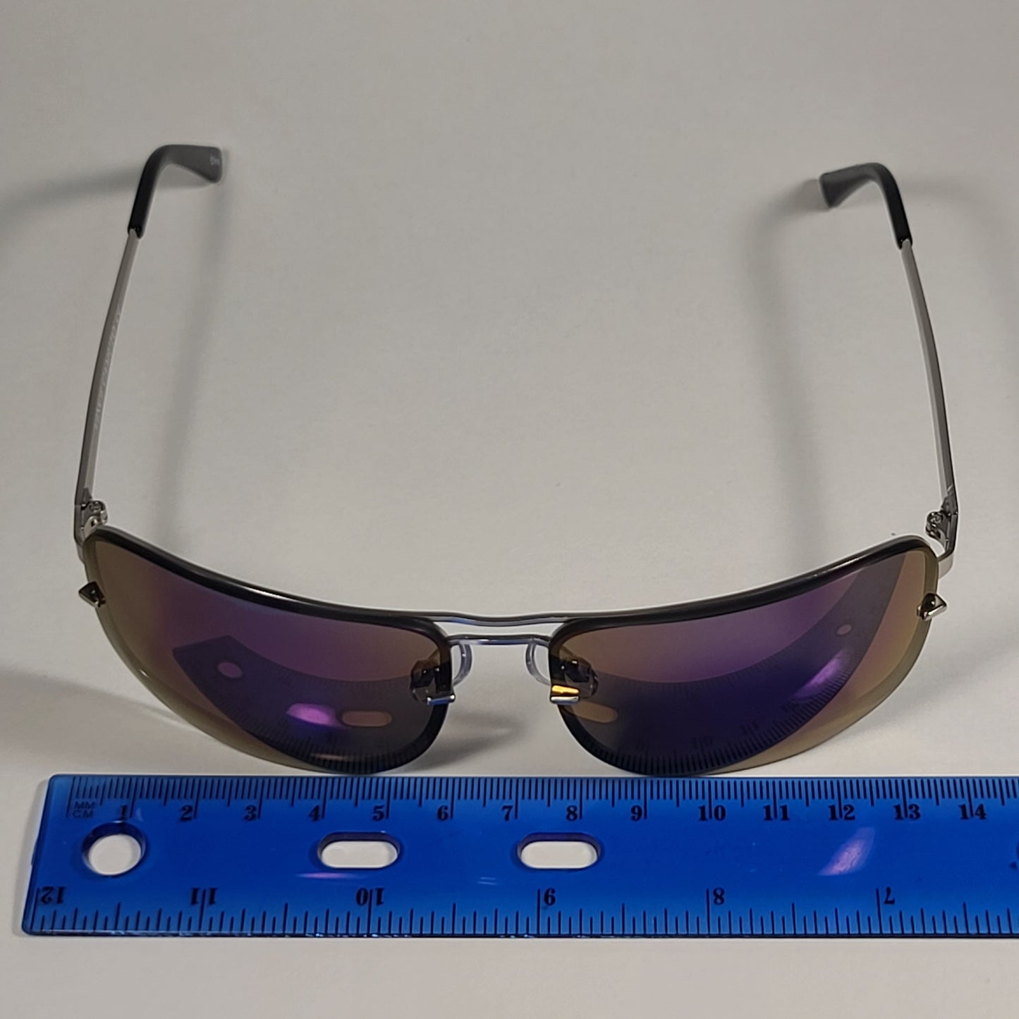 Vince Camuto Rimless Navigator Sunglasses Silver Frame Ultraviolet Mirror Lens VM605 SLV - Sunglasses