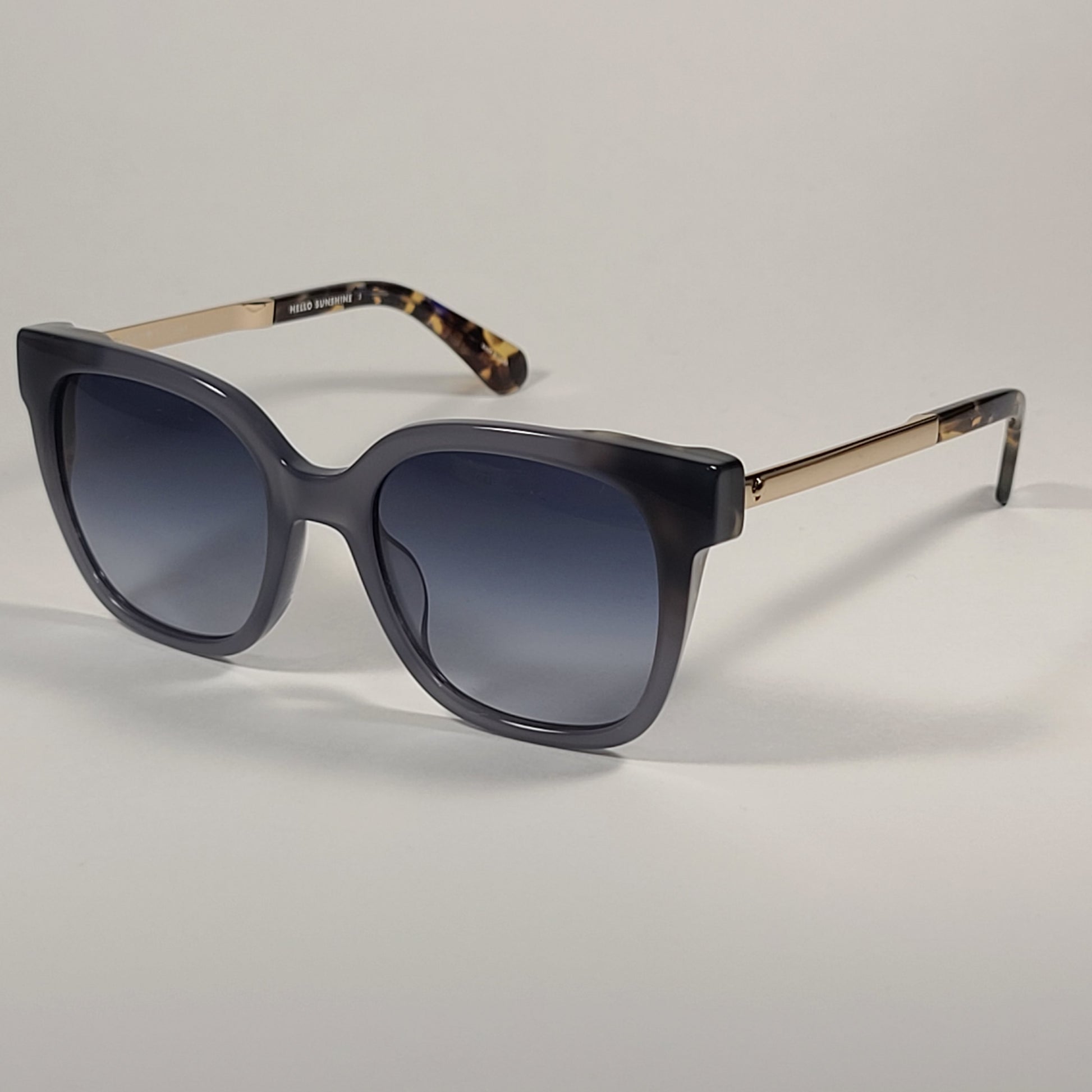 Kate Spade Caelyn/s 88908 Square Sunglasses Gray Gold Frame Blue Gradient Lens - Sunglasses