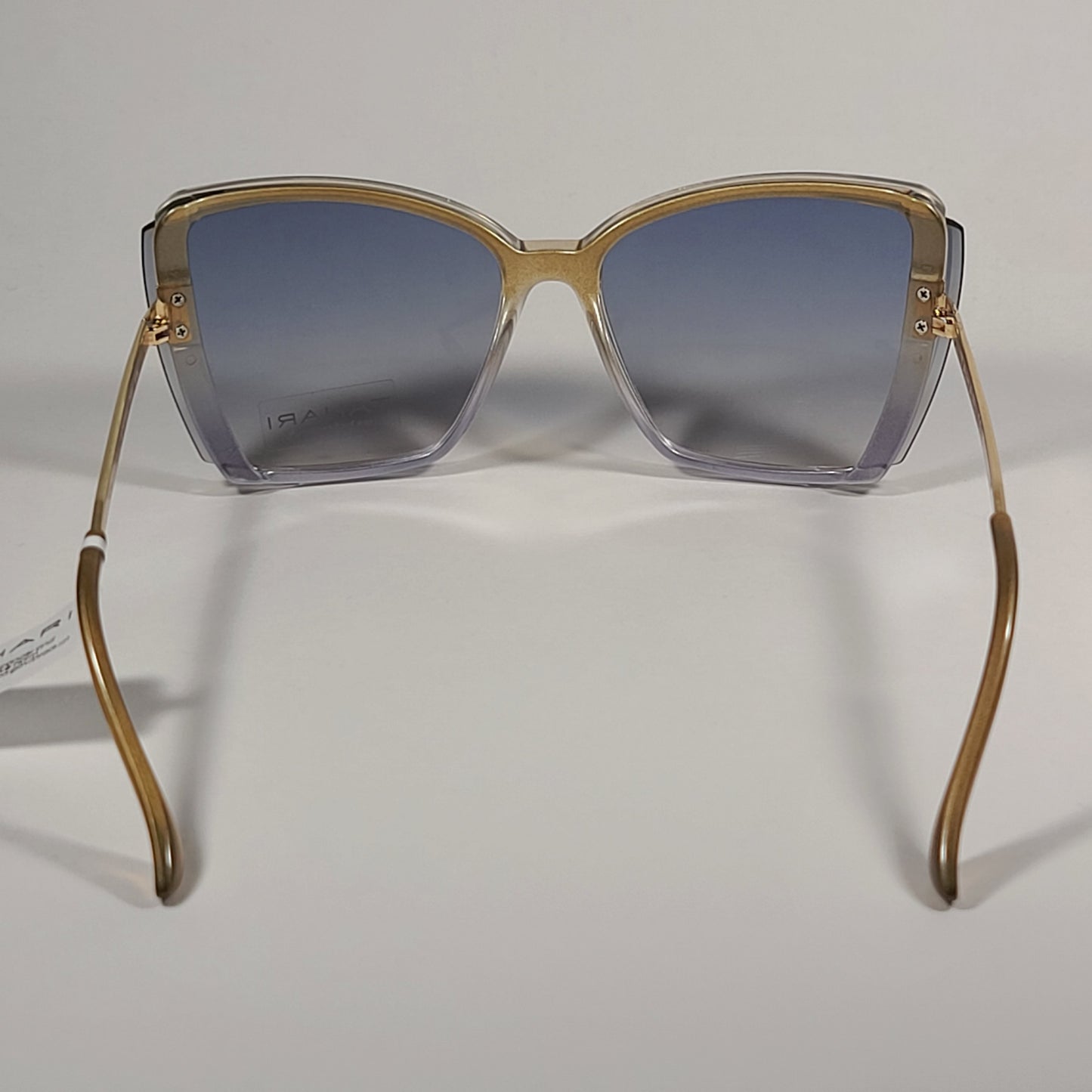 Tahari Shield Butterfly Sunglasses Gold Blue Frame Blue Gradient Lens TH881 BTBL - Sunglasses