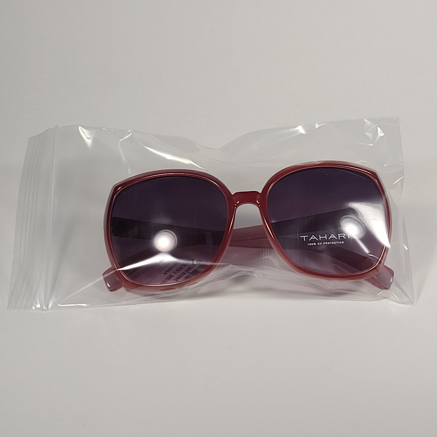 Tahari Butterfly Sunglasses Red Rose Frame Pink Gray Gradient Lens TH805 RSIV - Sunglasses