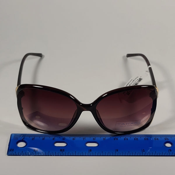 Tahari Oversize Square Sunglasses Blue Tortoise Blue Gradient Lens TH857 Blts