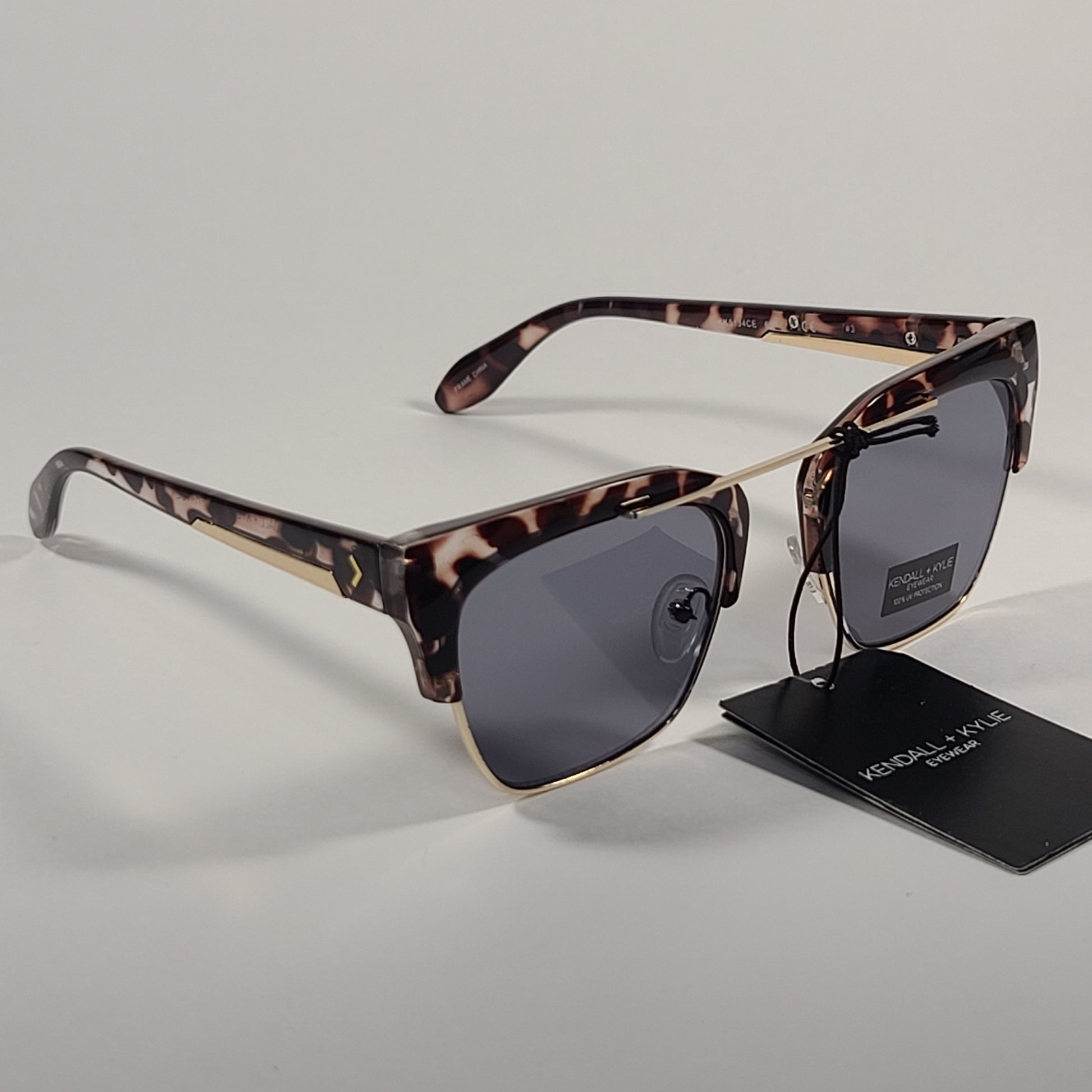 Kendall + Kylie Hayden Club Sunglasses Tortoise And Gold Frame Gray Lens KK5134CE 651 - Sunglasses