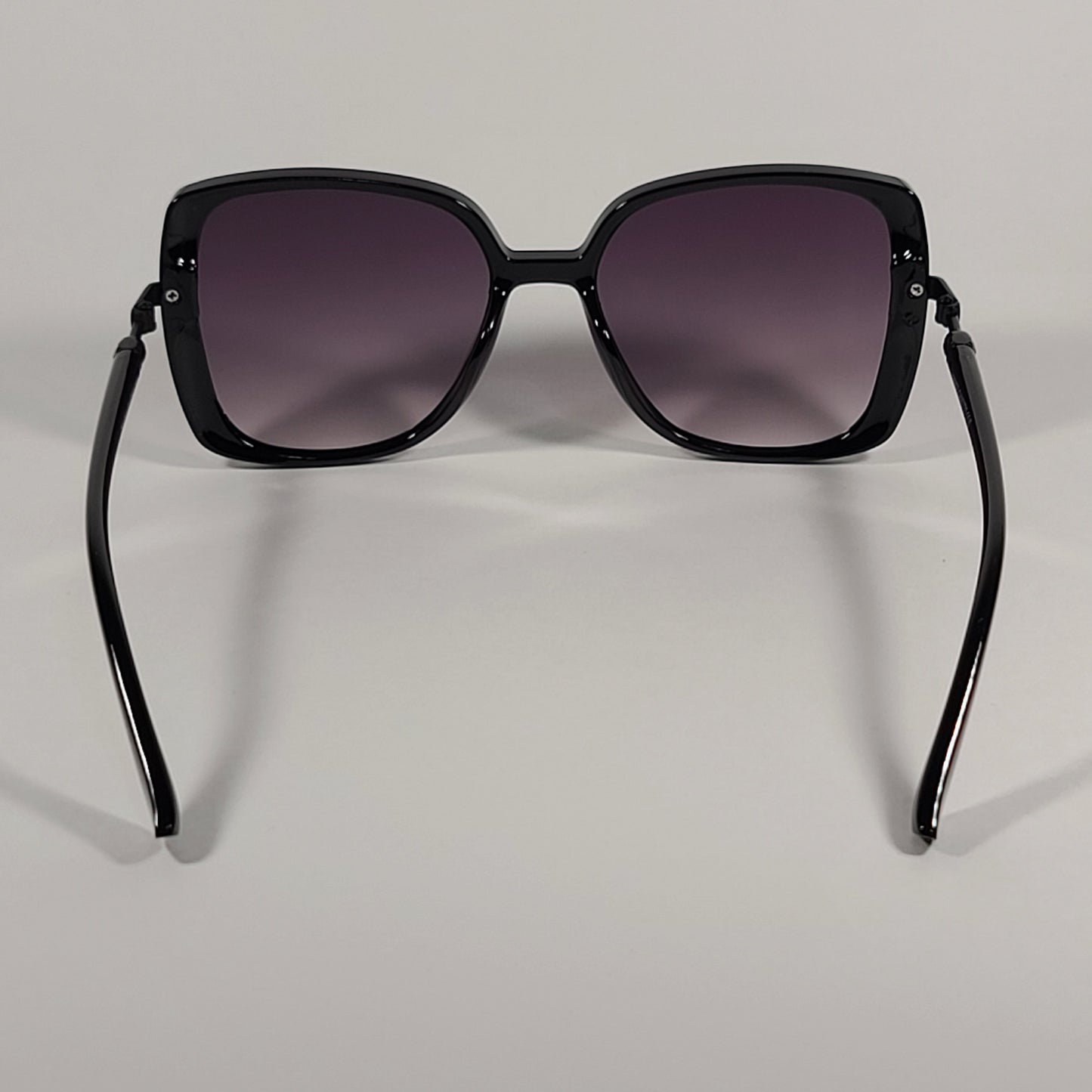 Vince Camuto Butterfly Sunglasses Shiny Black Frame Smoke Gradient Lens VC963 OX - Sunglasses