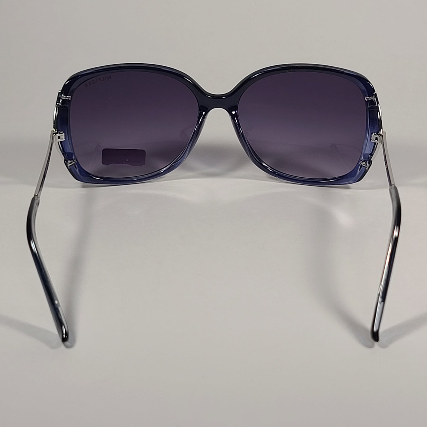 Tommy Hilfiger Nana Oversize Sunglasses Blue Silver Frame Smoke Gradient Lens NANA WP OL554 - Sunglasses