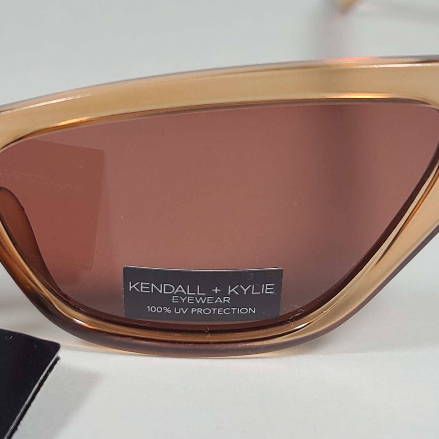 Kendall + Kylie Emma Cat Eye Sunglasses Tan Crystal Frame Brown Lens KK5109 708 - Sunglasses