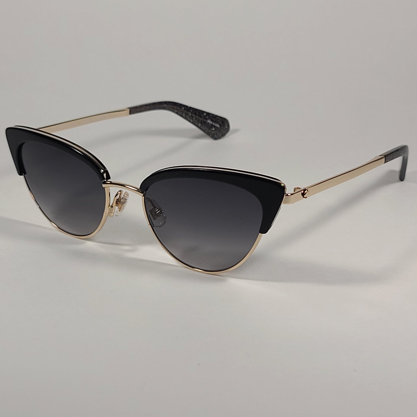 Kate Spade Jahnam Cat Eye Sunglasses Gold Black Glitter Gray Gradient Lens JAHNAM/S 8079O - Sunglasses