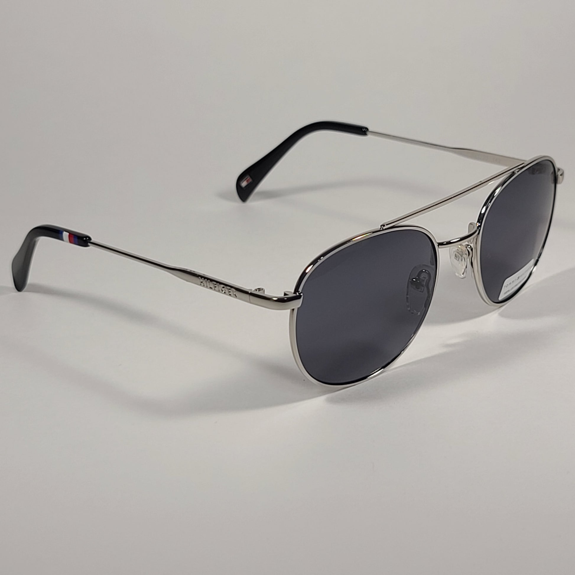 Tommy Hilfiger Dara Round Sunglasses Silver Tone Metal Frame Gray Tinted Lens DARA MM OM413 - Sunglasses