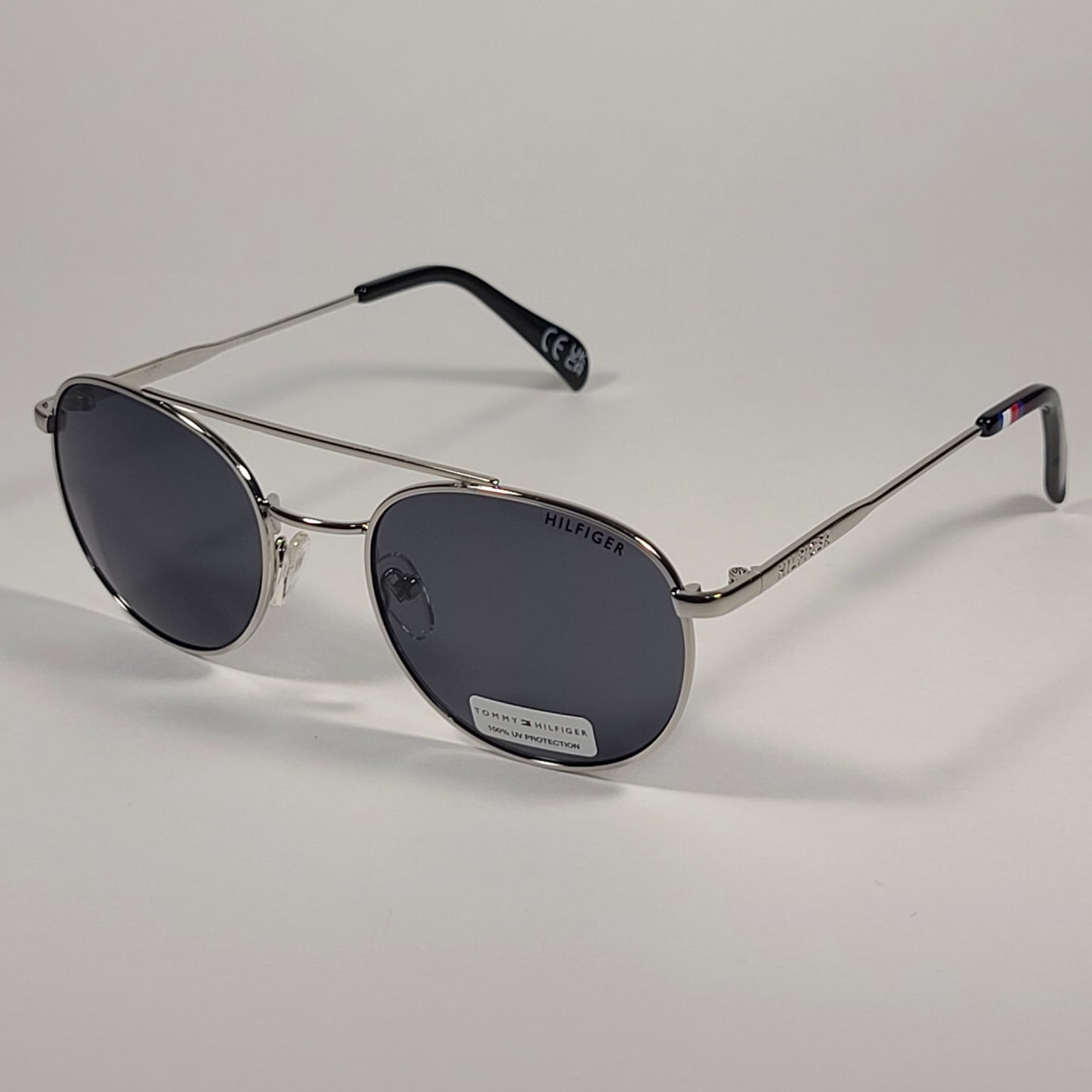 Tommy Hilfiger Dara Round Sunglasses Silver Tone Metal Frame Gray Tinted Lens DARA MM OM413 - Sunglasses