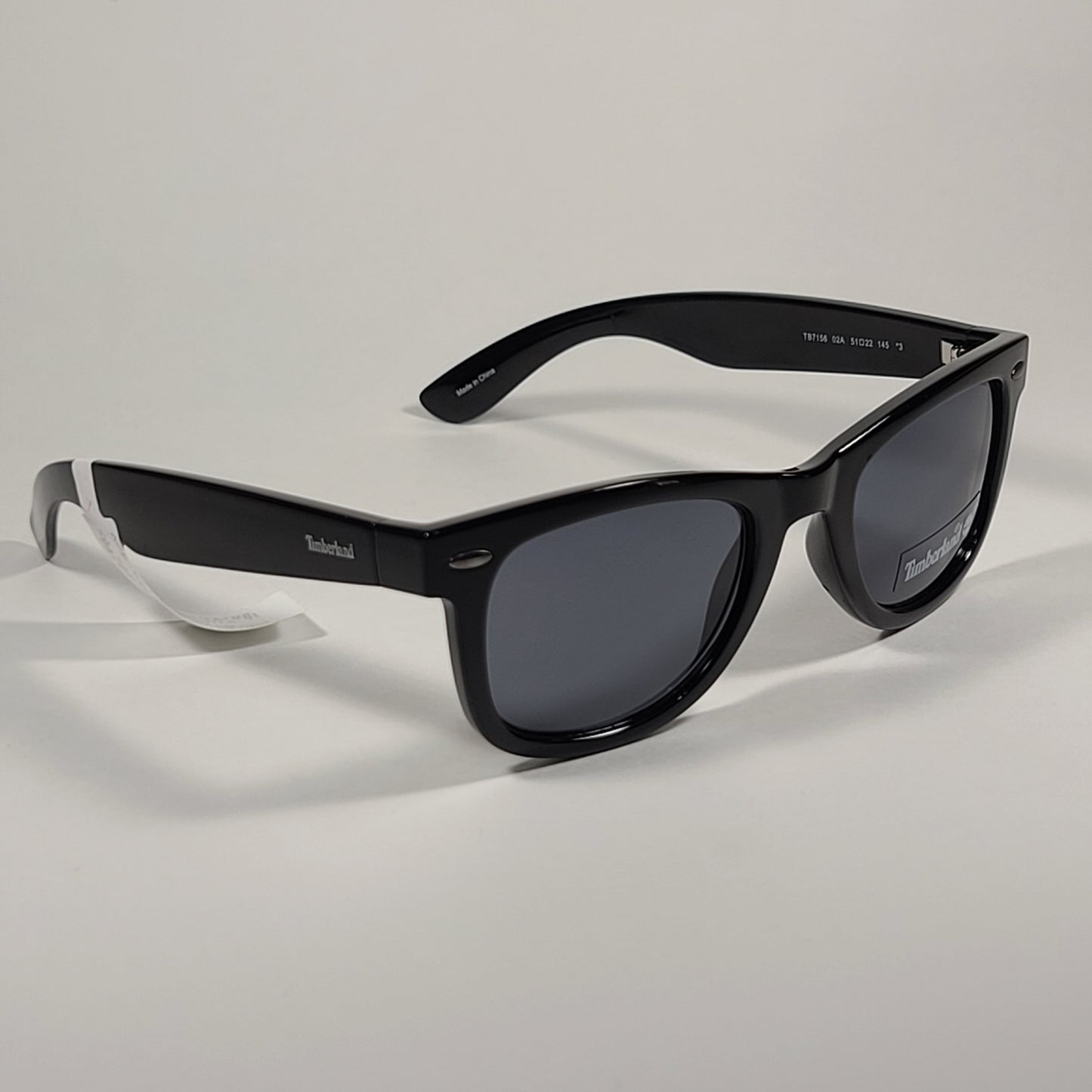 Timberland Square Sunglasses Shiny Black Frame Gray Lens TB7156 02A - Sunglasses